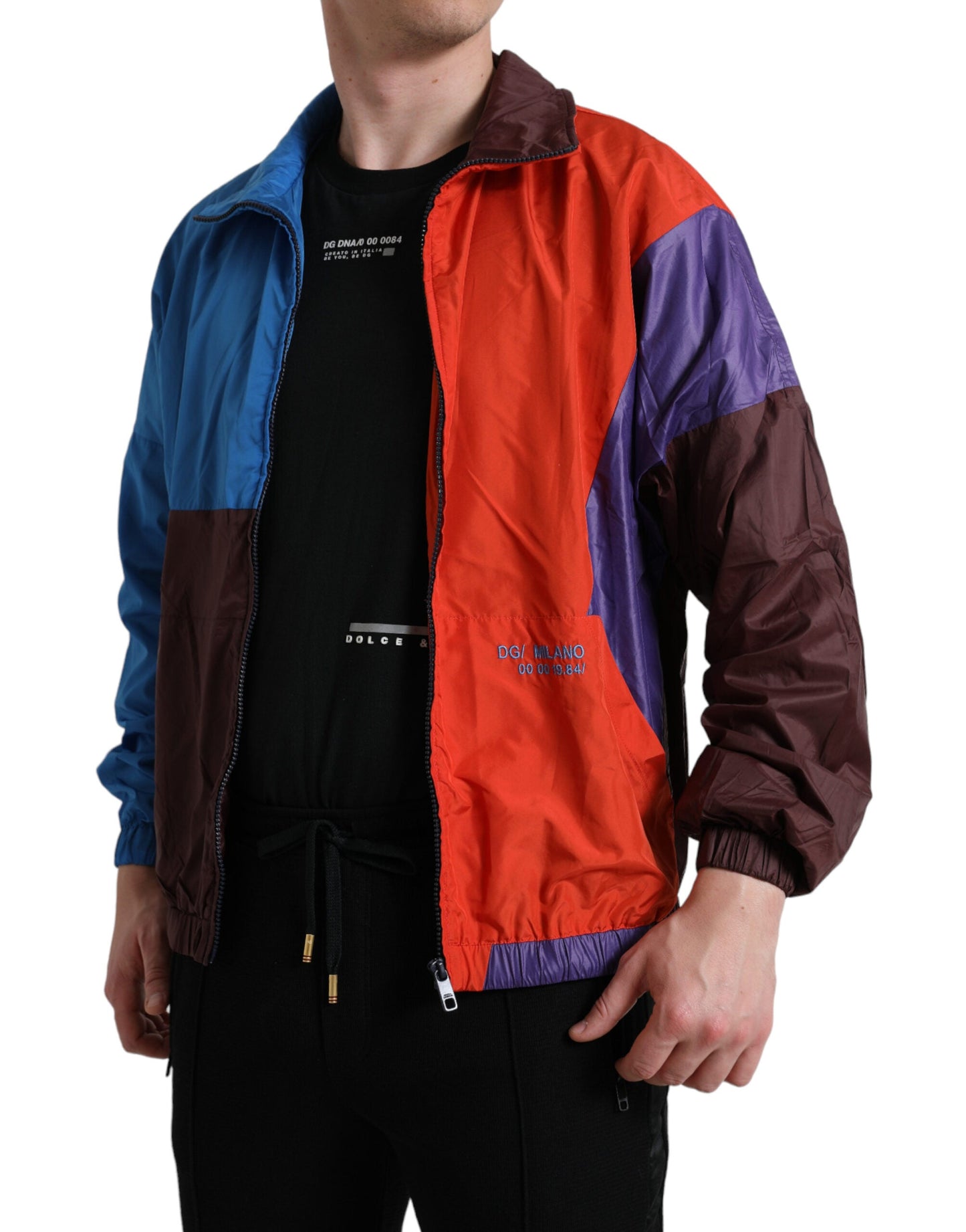 Dolce & Gabbana Multicolor Color Windbreaker Men's Jacket