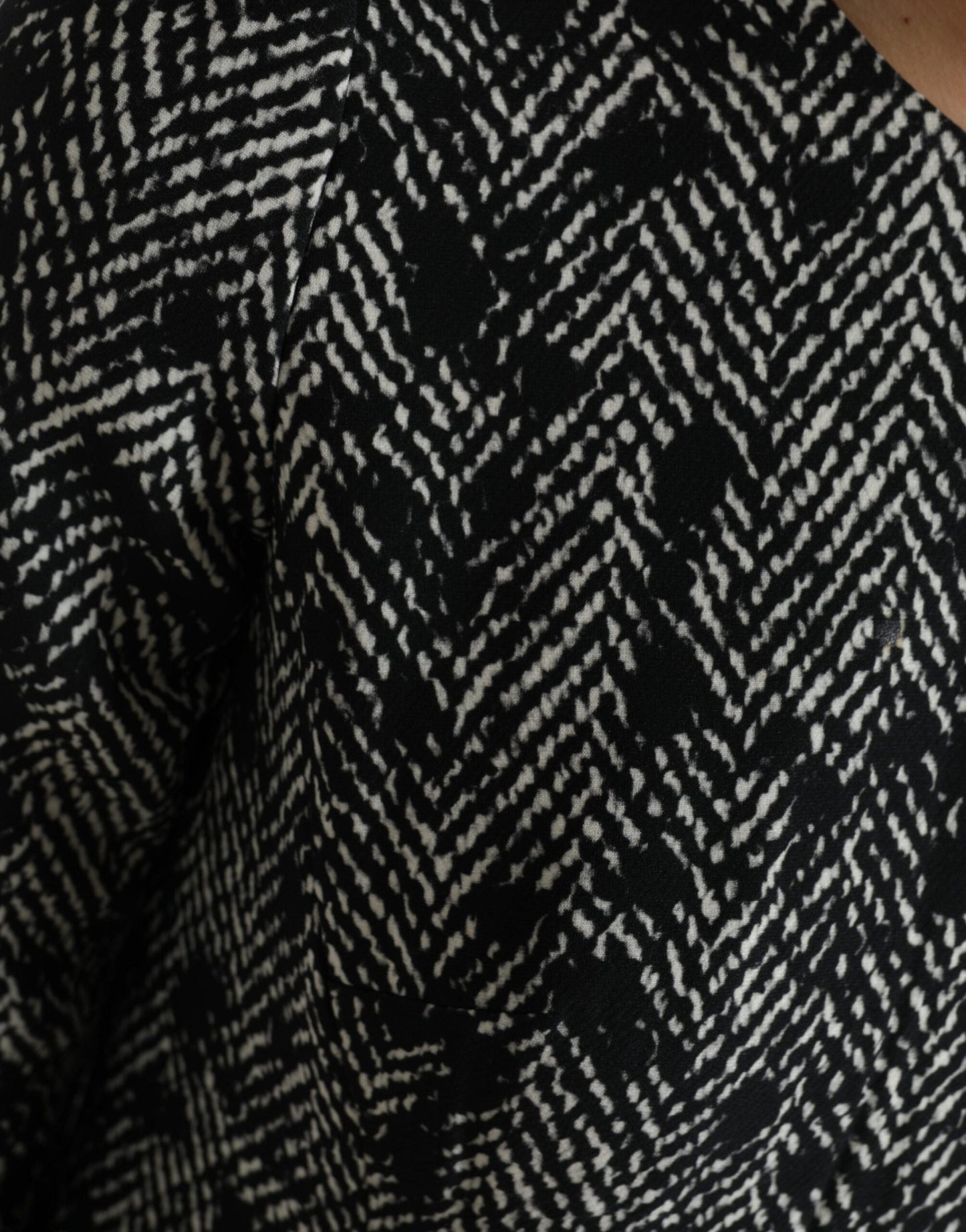 Dolce & Gabbana Black Chevron Polyester Shift Mini Women's Dress