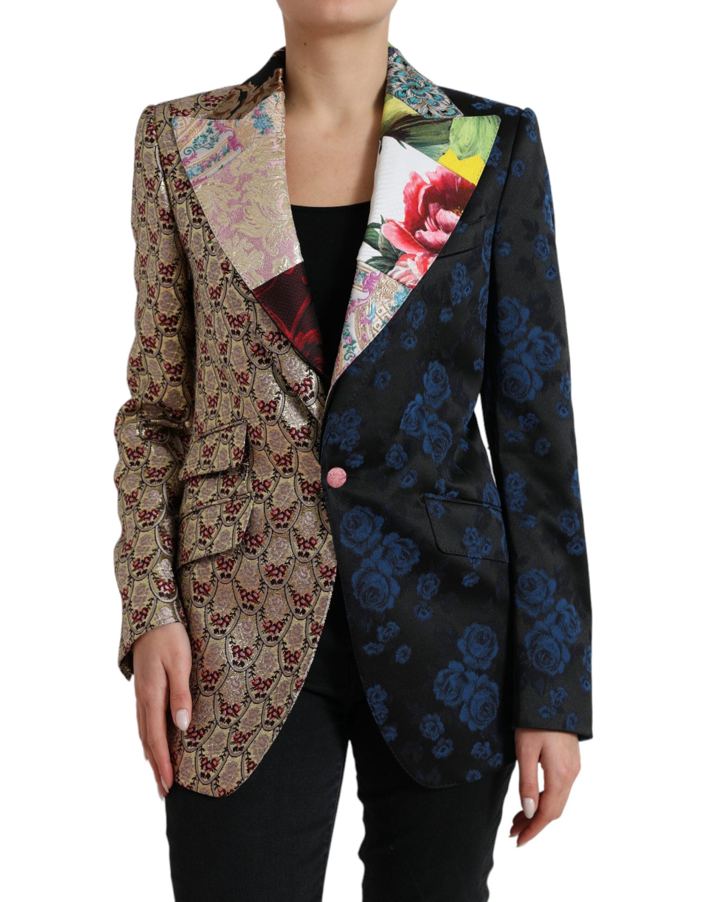 Dolce & Gabbana Multicolor Floral Patchwork Jacquard Women's Jacket