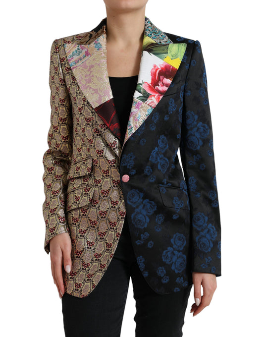 Dolce & Gabbana Multicolor Floral Patchwork Jacquard Women's Jacket