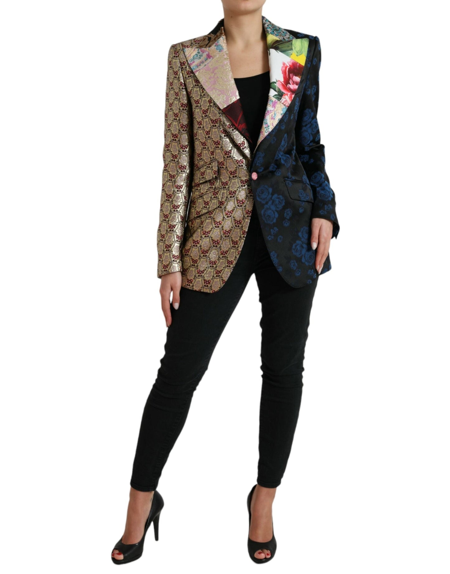 Dolce & Gabbana Multicolor Floral Patchwork Jacquard Women's Jacket