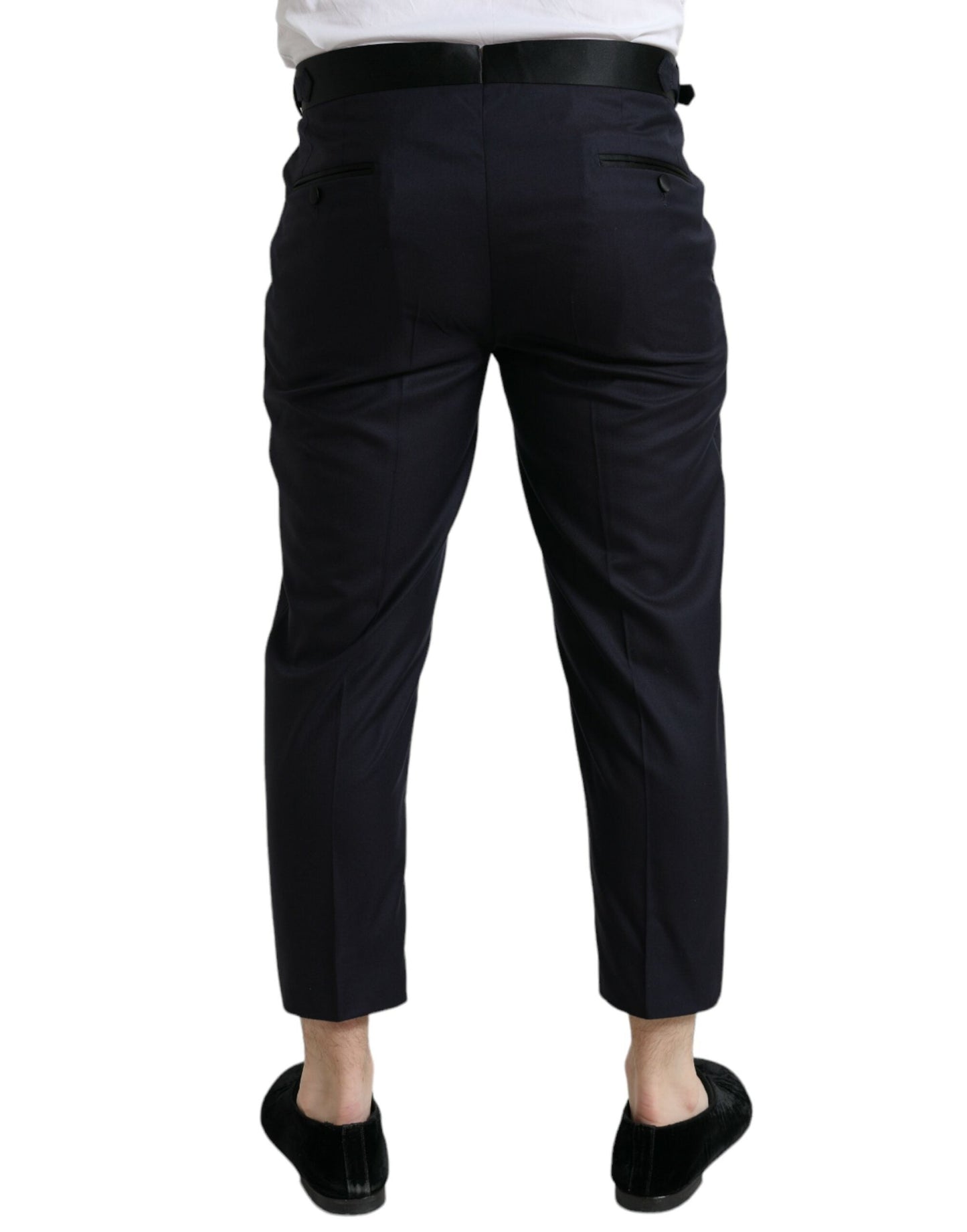 Dolce & Gabbana Blue Wool Cropped Tapered Men's Pants