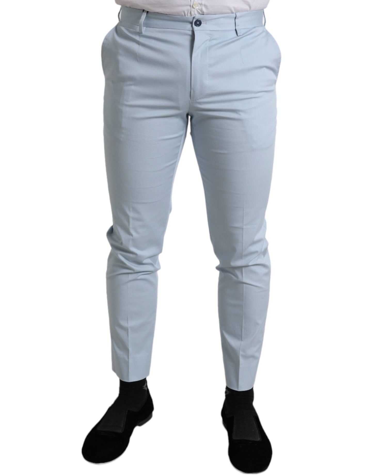 Dolce & Gabbana Sky Blue Cotton Stretch Skinny Men's Pants