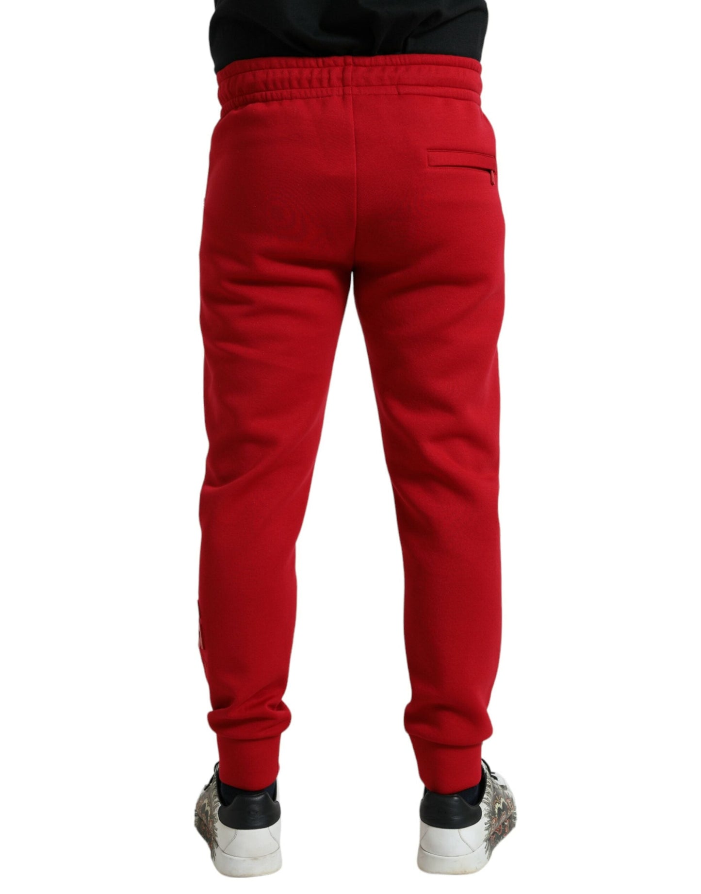 Dolce & Gabbana Red Cotton Blend Skinny Jogger Men's Pants