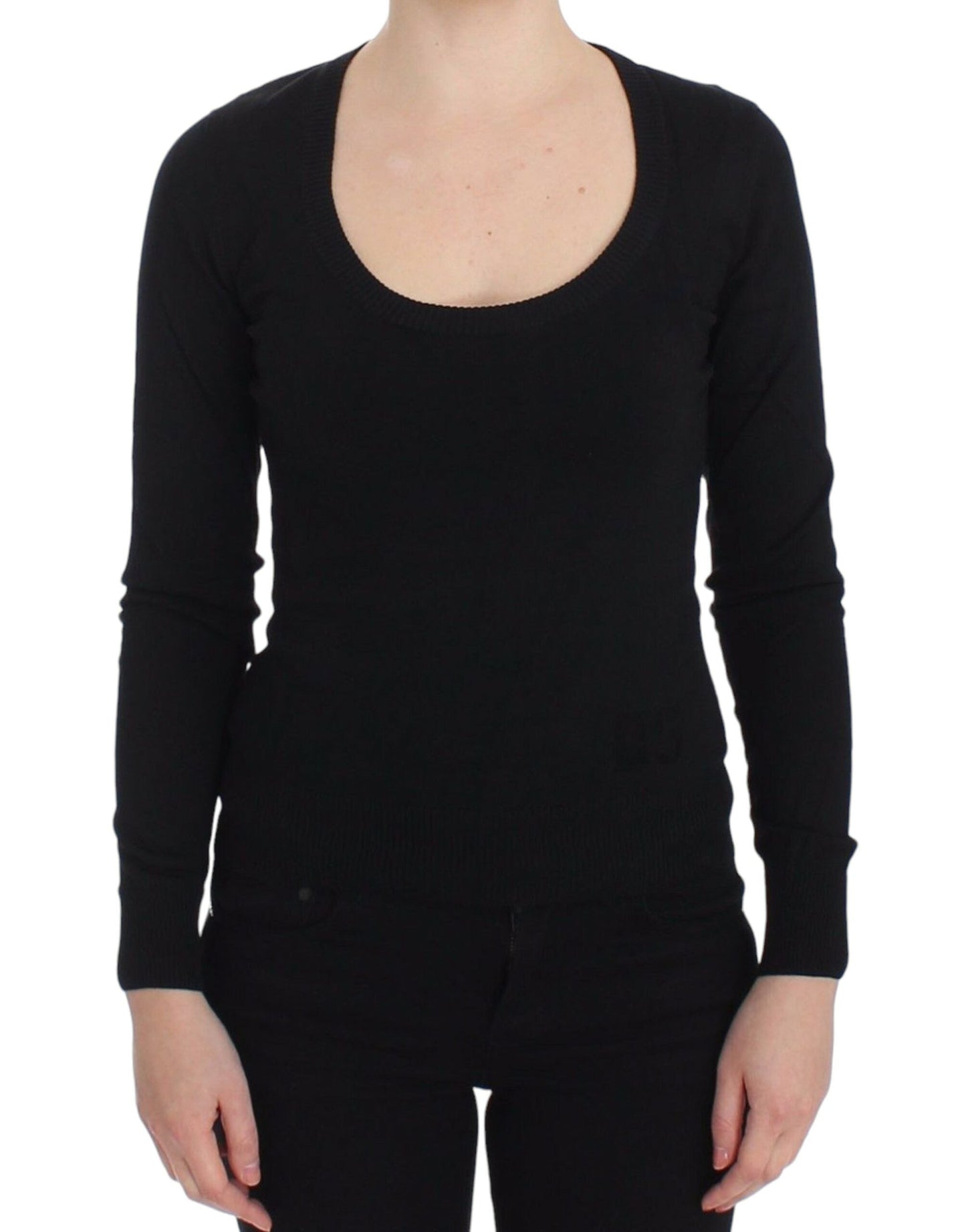 Dolce & Gabbana Black Cashmere Crewneck Sweater Women's Pullover