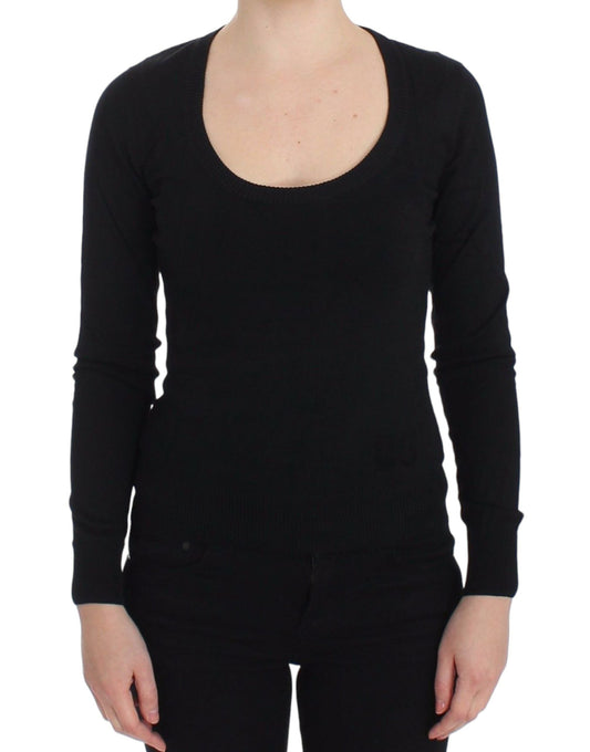 Dolce & Gabbana Black Cashmere Crewneck Sweater Women's Pullover