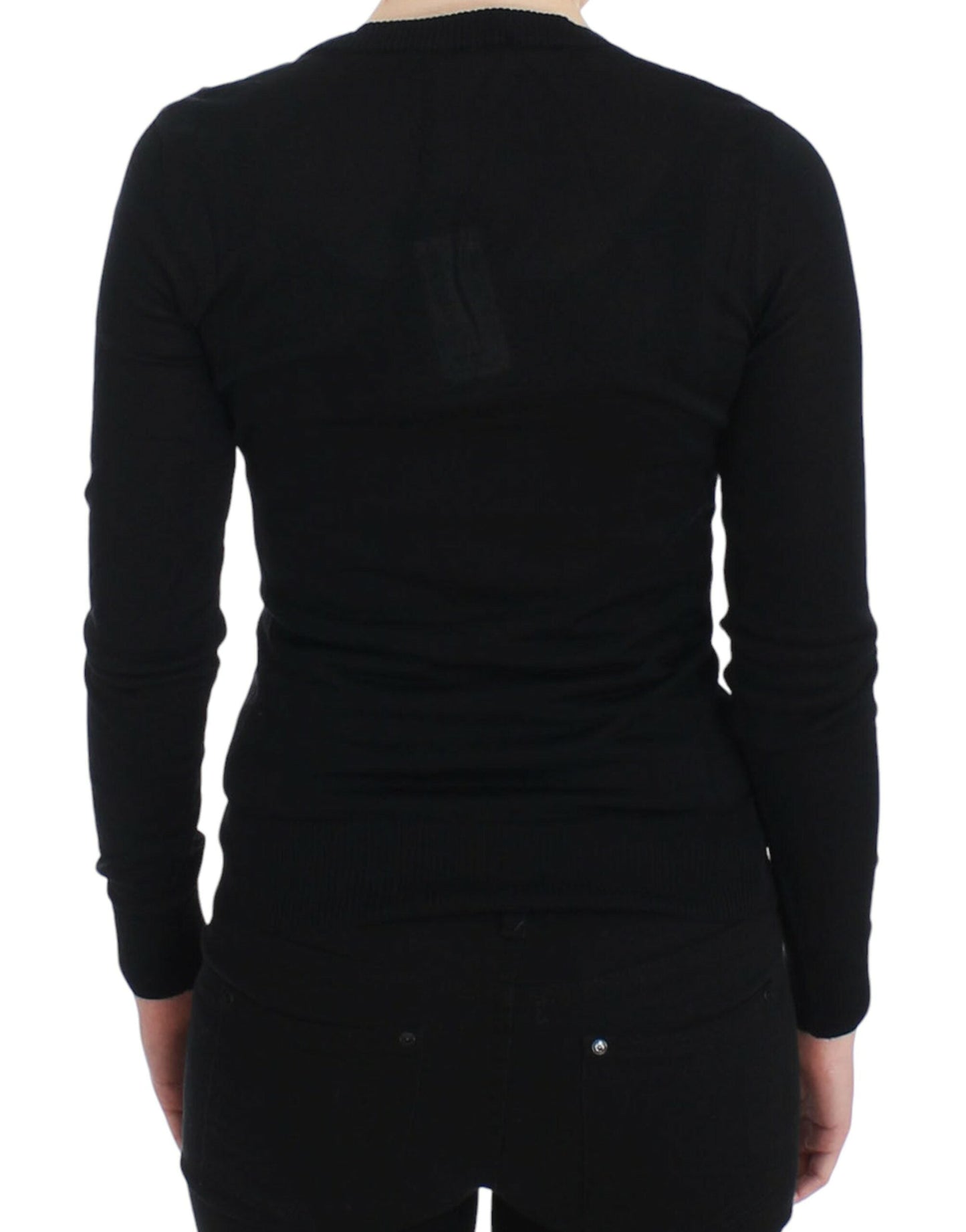 Dolce & Gabbana Black Cashmere Crewneck Sweater Women's Pullover