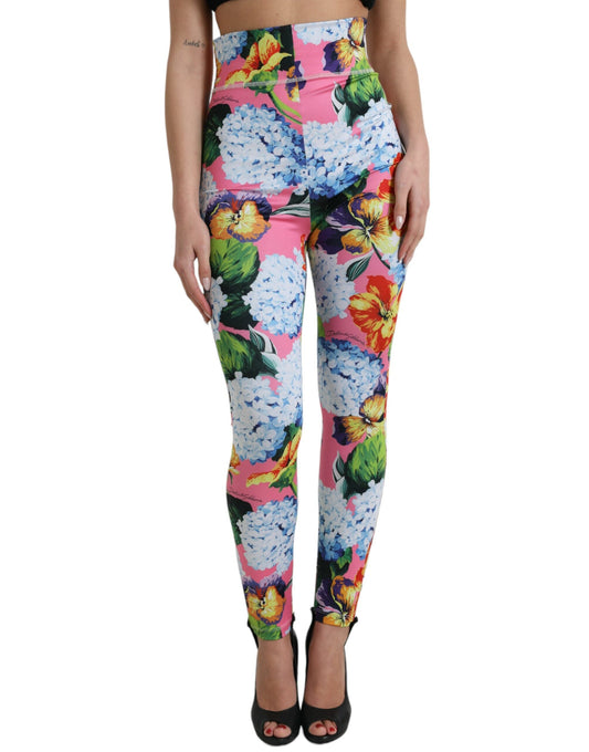 Dolce & Gabbana Multicolor Floral High Waist Leggings Women's Pants