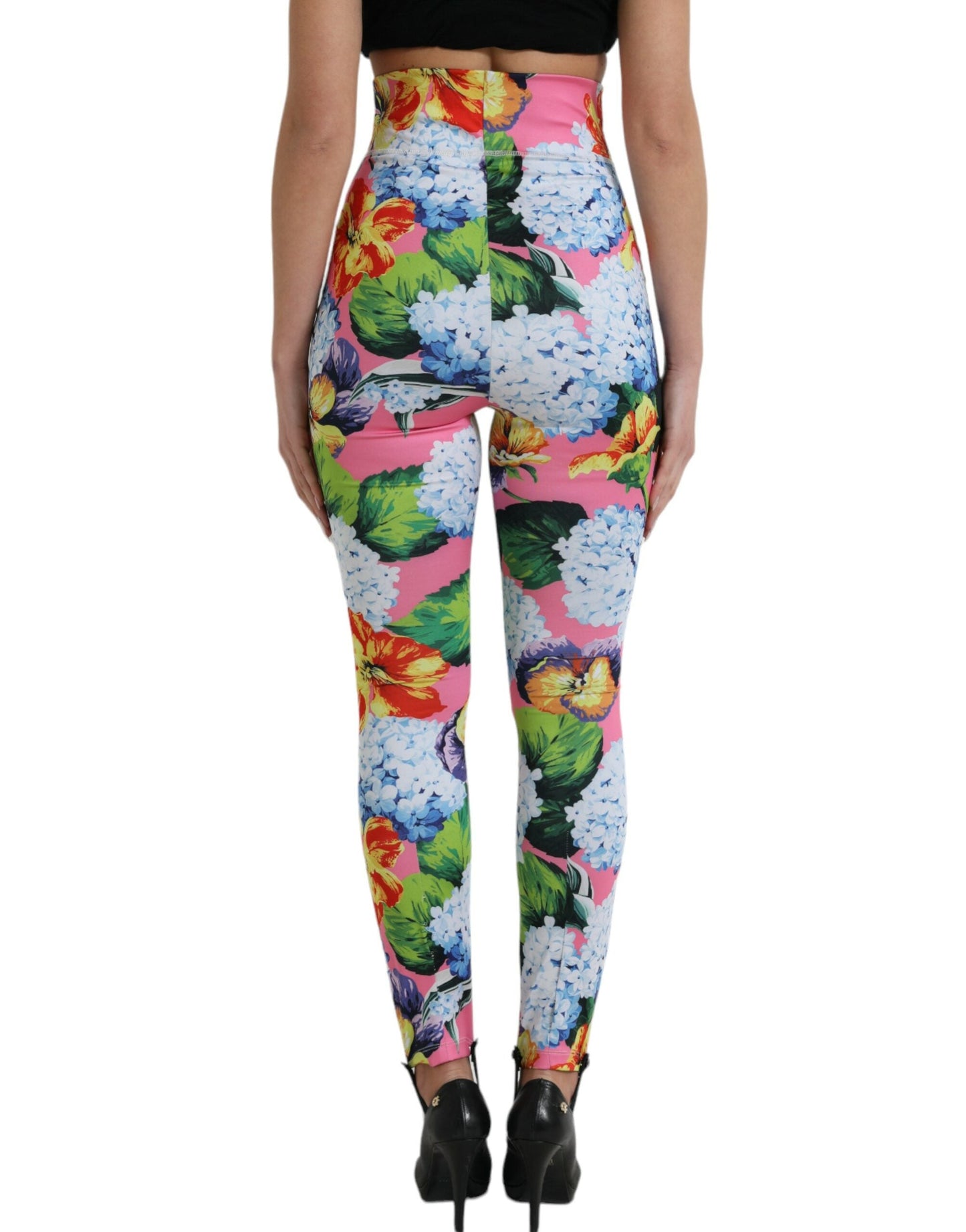 Dolce & Gabbana Multicolor Floral High Waist Leggings Women's Pants