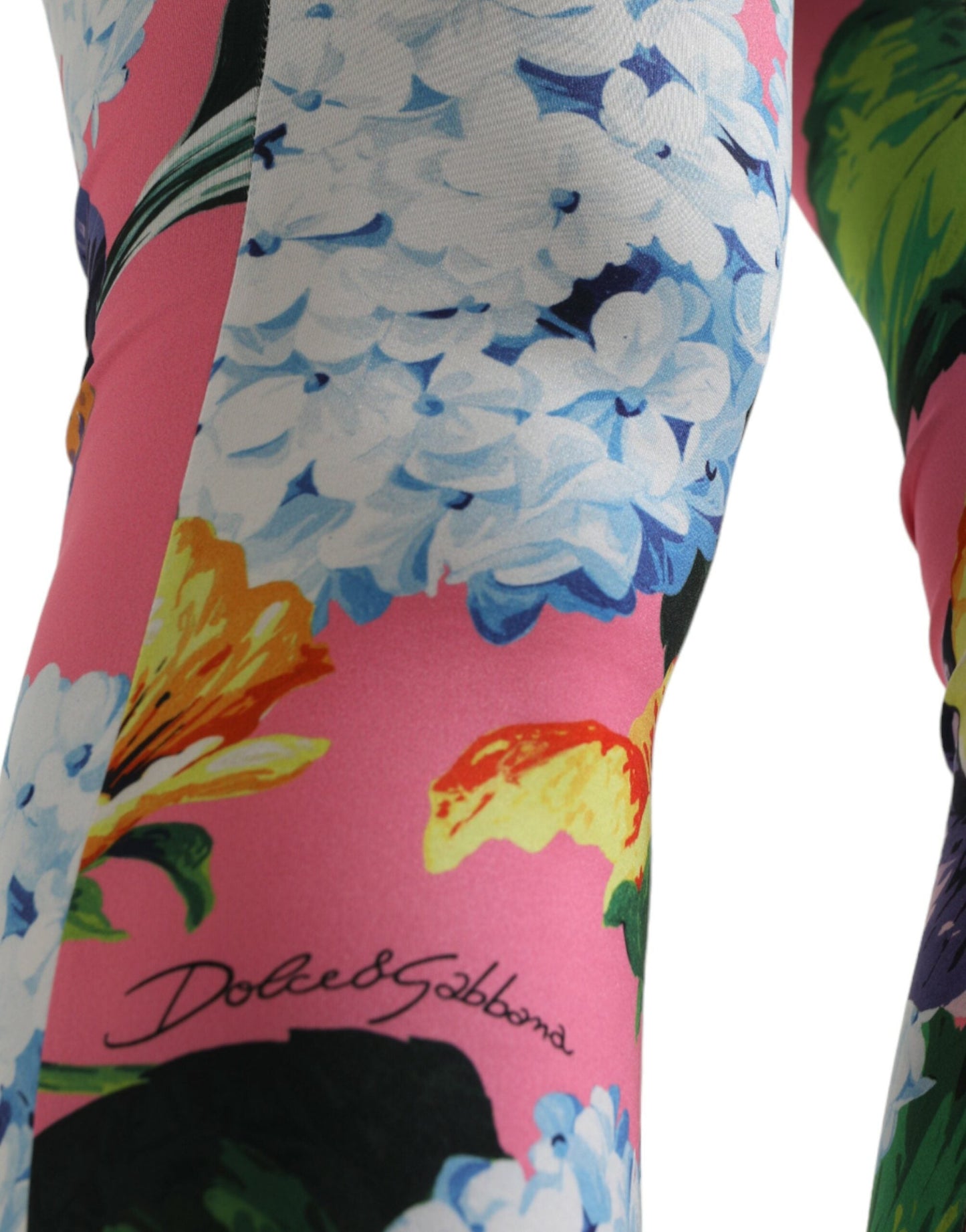 Dolce & Gabbana Multicolor Floral High Waist Leggings Women's Pants