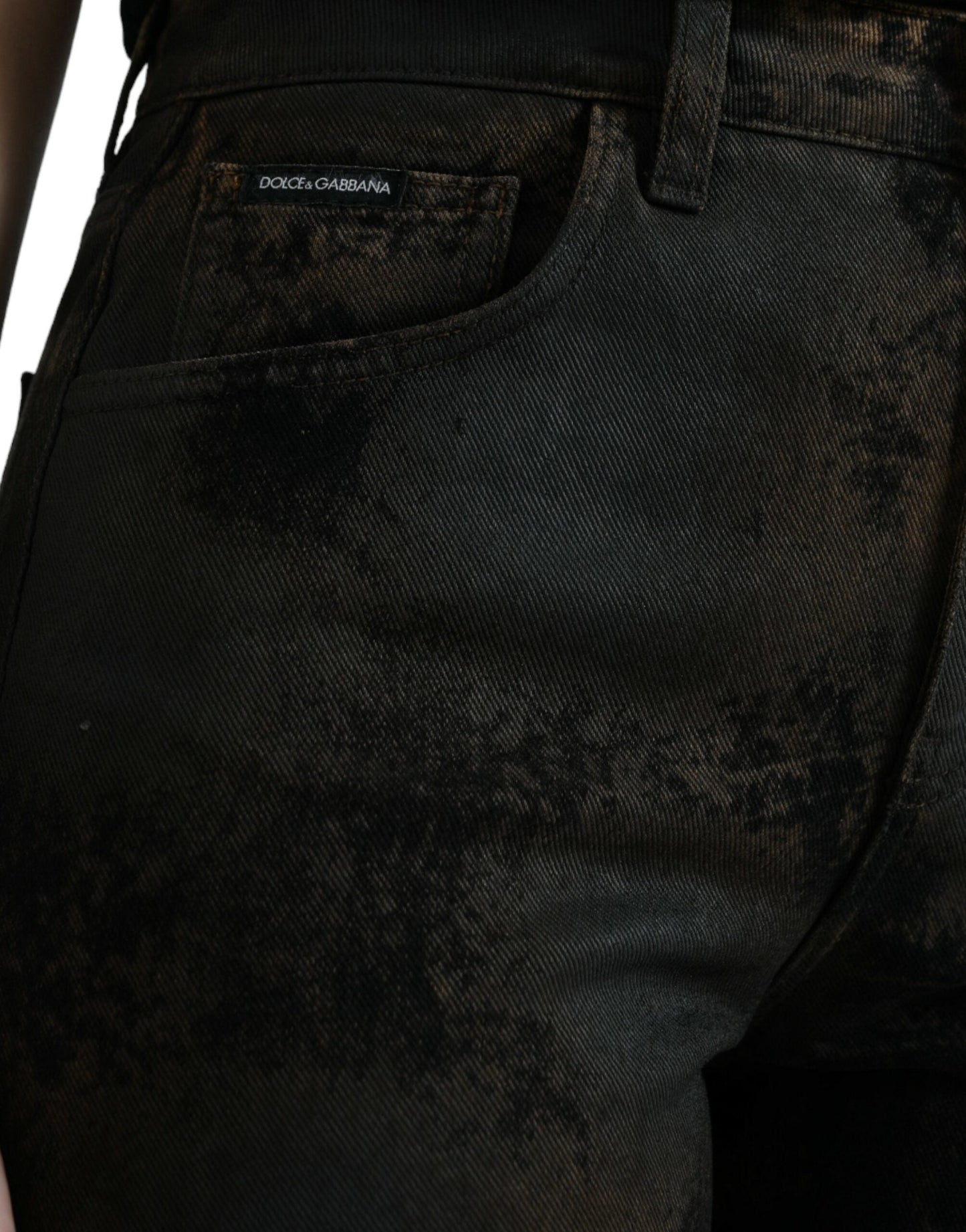 Dolce & Gabbana Brown BOYFRIEND Mid Waist Cotton Denim Women's Jeans