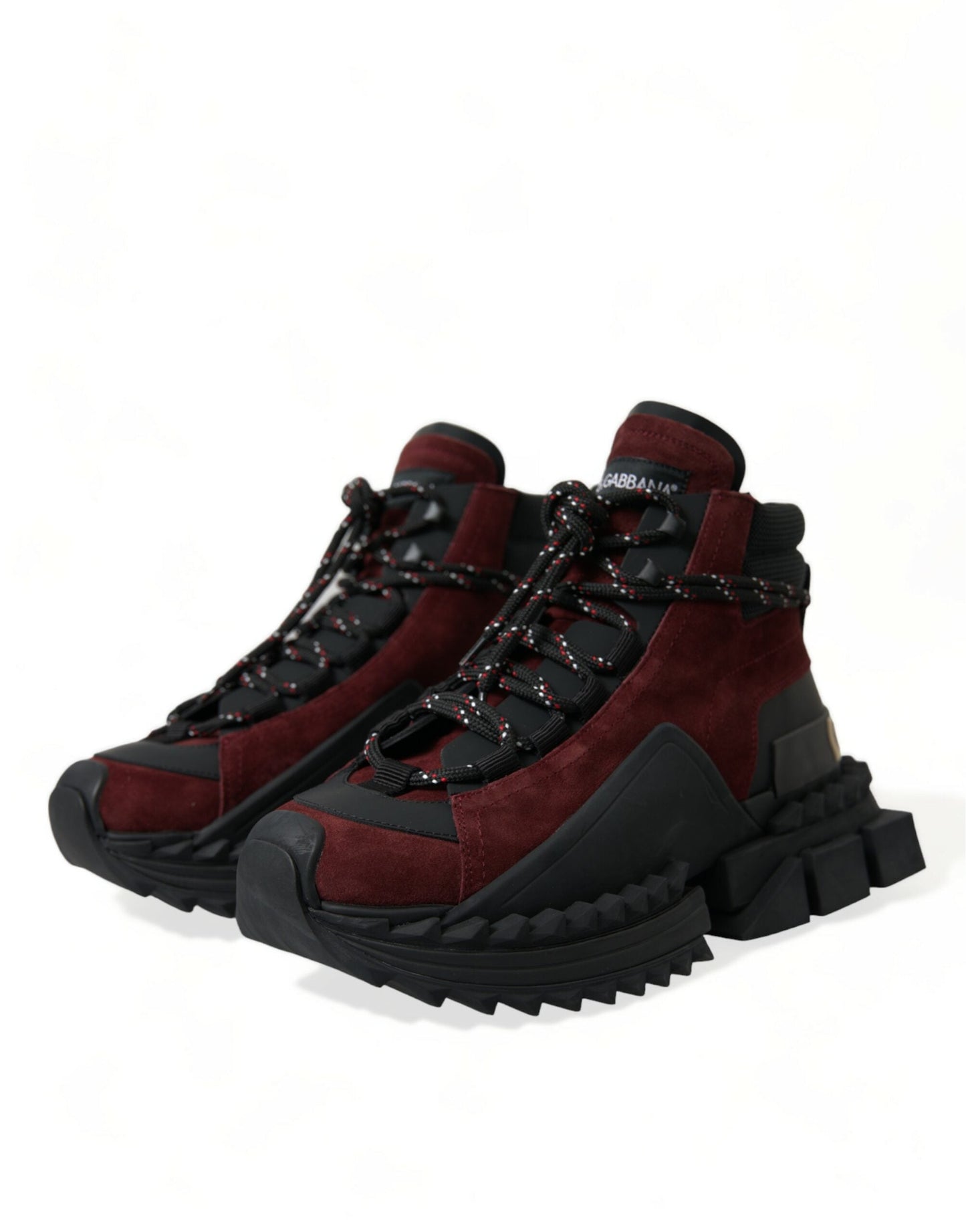 Dolce & Gabbana Burgundy Super King High Top Men Sneakers Men's Shoes