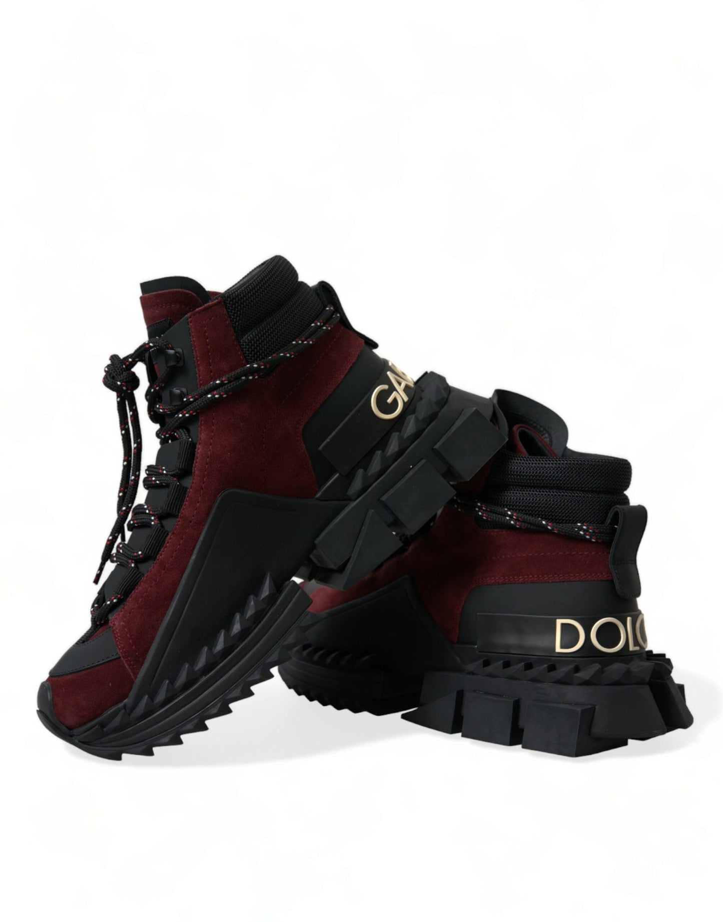 Dolce & Gabbana Burgundy Super King High Top Men Sneakers Men's Shoes