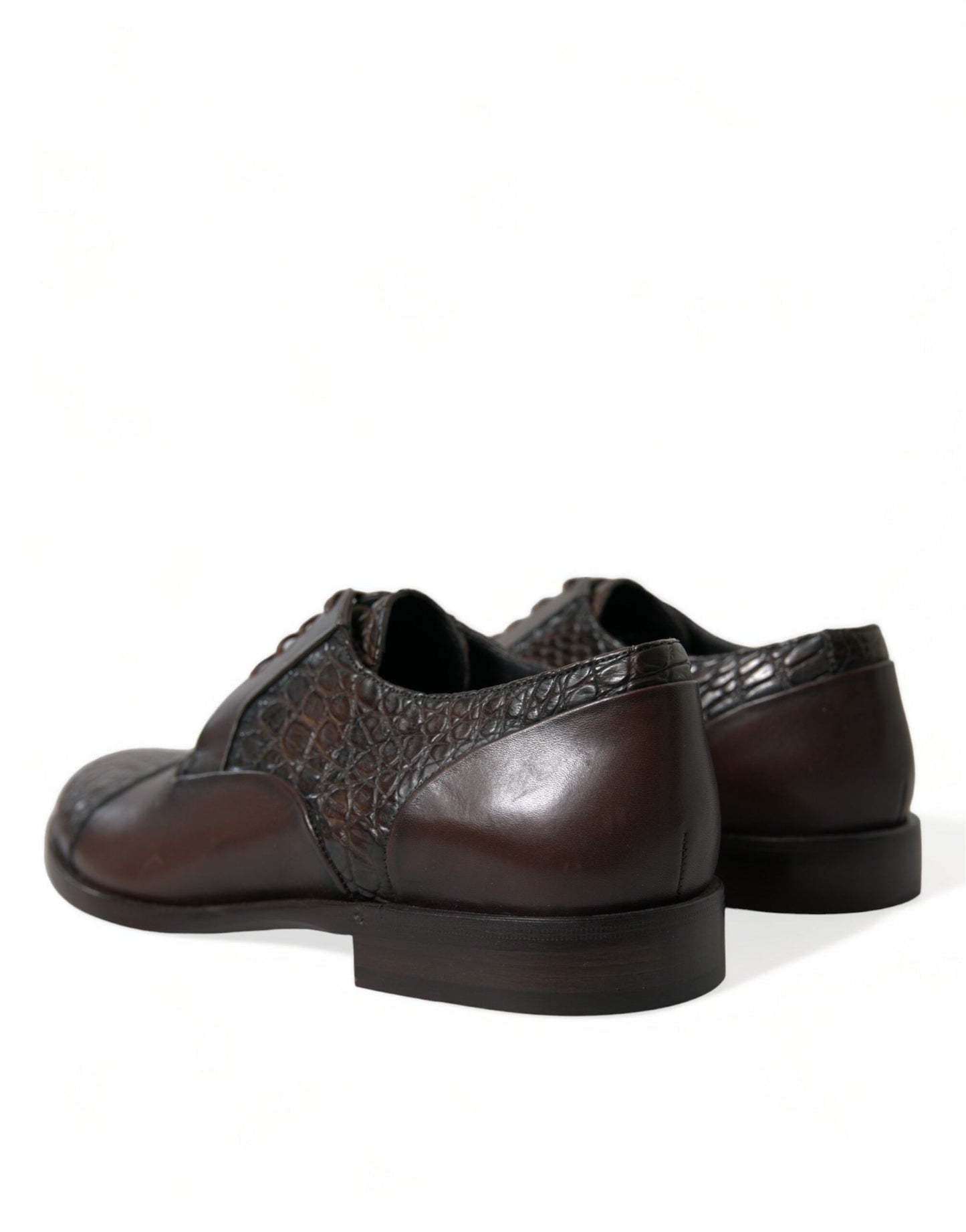 Dolce & Gabbana Brown Exotic Leather Lace Up Oxford Dress Men's Shoes