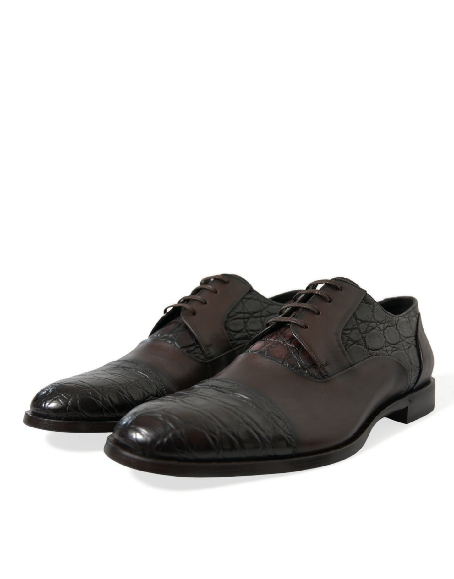 Dolce & Gabbana Brown Exotic Leather Formal Men Dress Men's Shoes