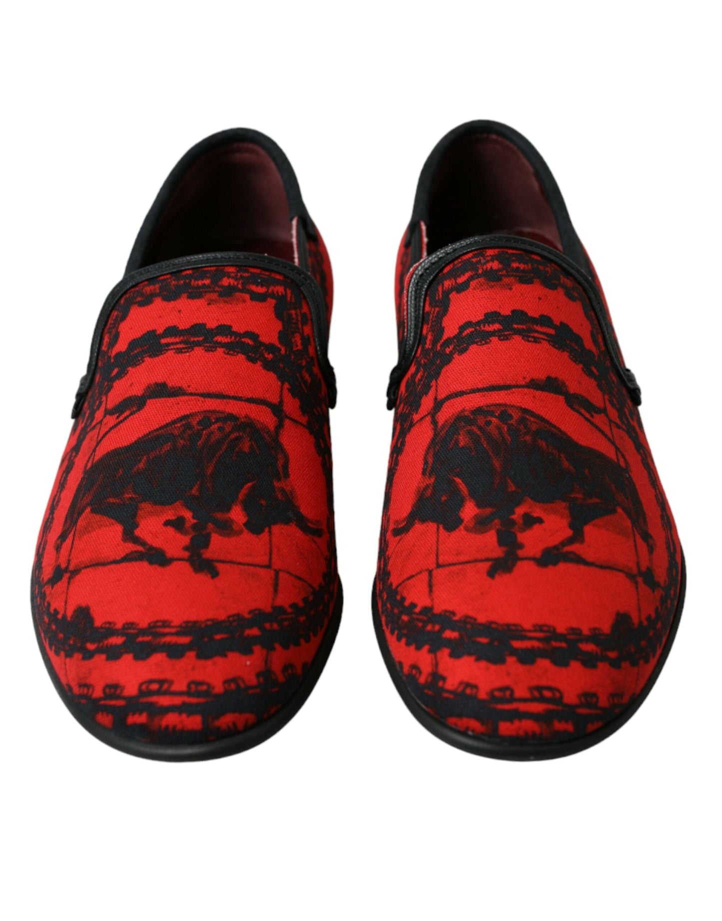 Dolce & Gabbana Red Black Torero Loafers Slippers Men Men's Shoes