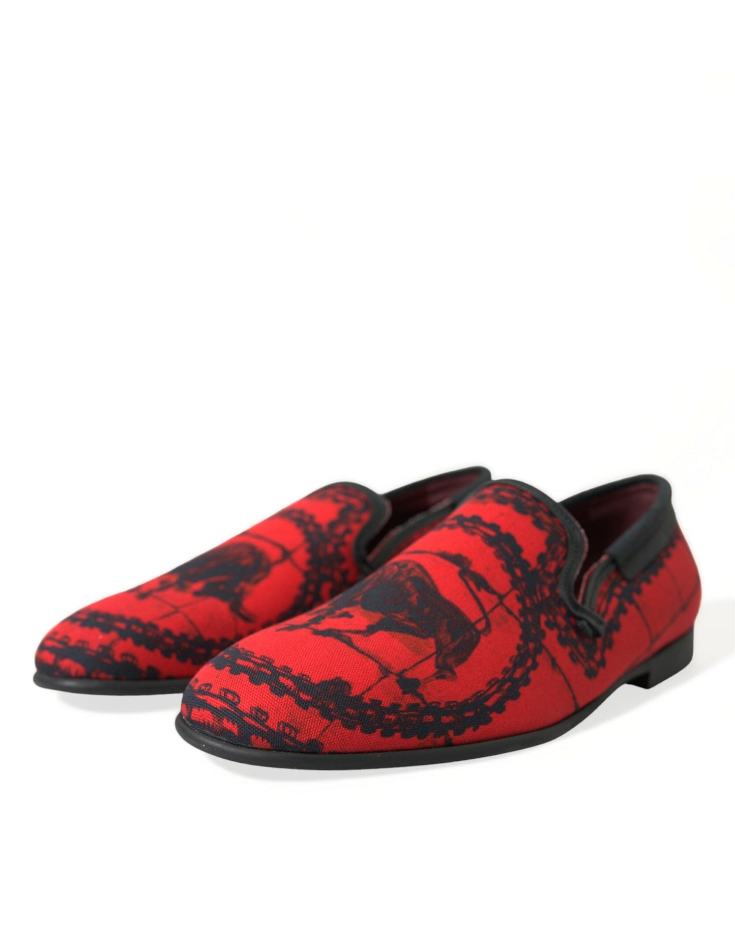 Dolce & Gabbana Red Black Torero Loafers Slippers Men Men's Shoes