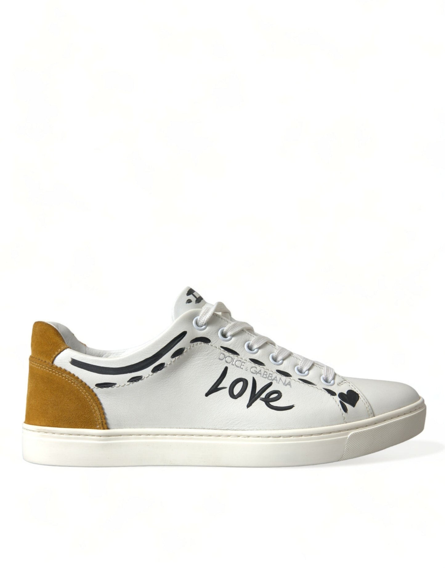 Dolce & Gabbana White Leather LOVE Milano Men Sneakers Men's Shoes