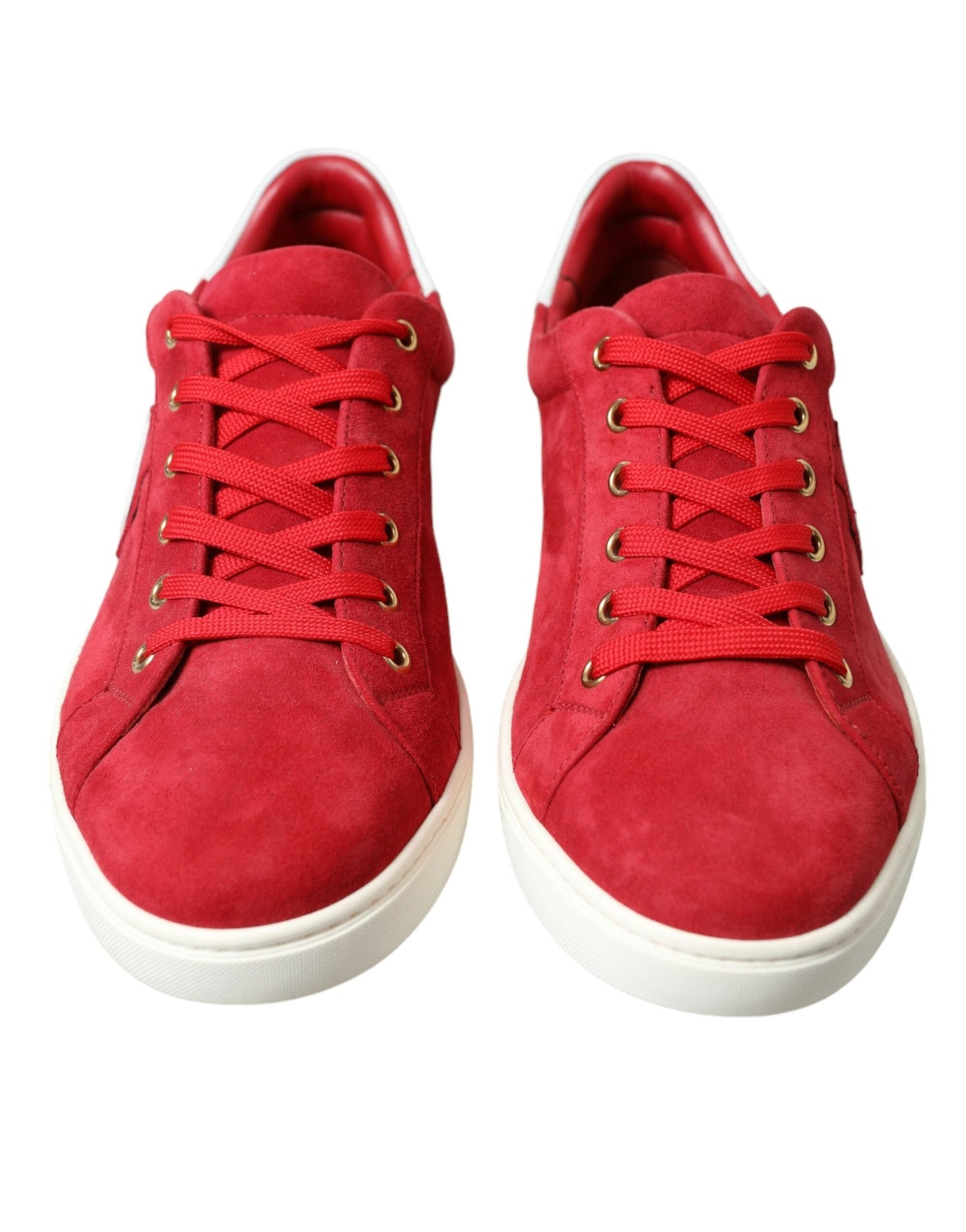 Dolce & Gabbana Red Suede Leather Men Low Top Sneakers Men's Shoes