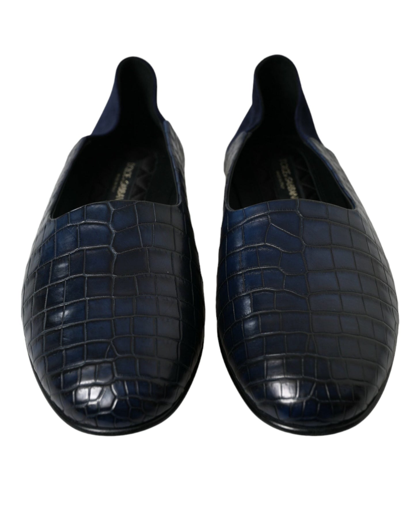 Dolce & Gabbana Blue Crocodile Leather Loafers Slip On Men's Shoes