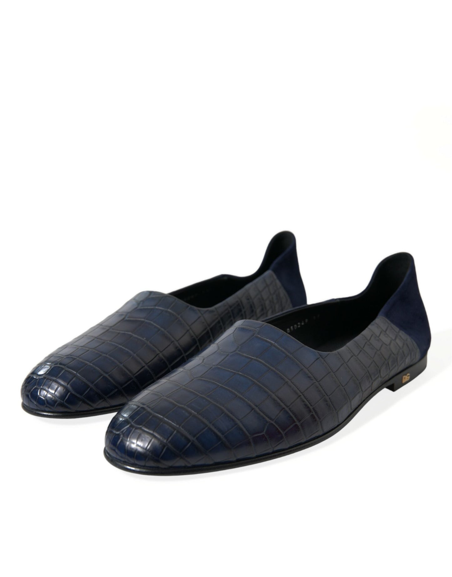 Dolce & Gabbana Blue Crocodile Leather Loafers Slip On Men's Shoes