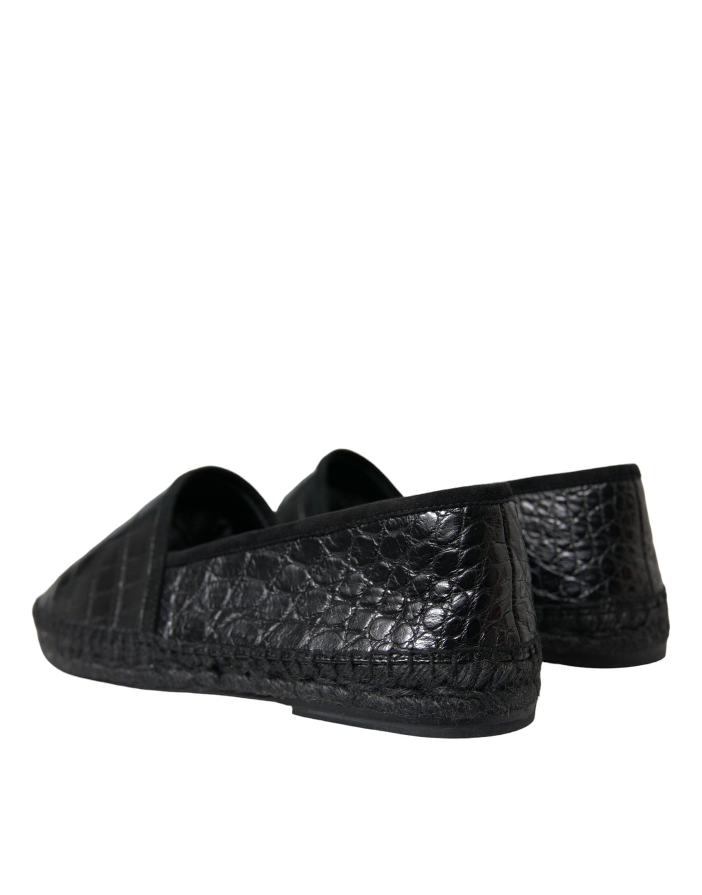 Dolce & Gabbana Black Exotic Leather Espadrilles Slip On Men's Shoes