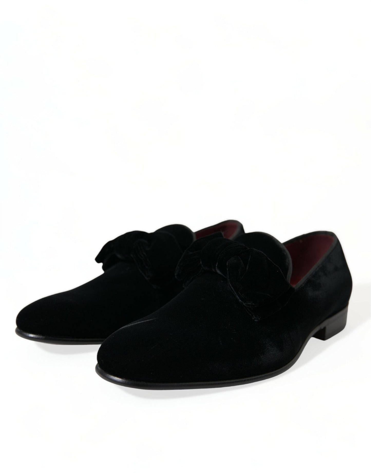 Dolce & Gabbana Black Velvet Loafers Formal Dress Men's Shoes