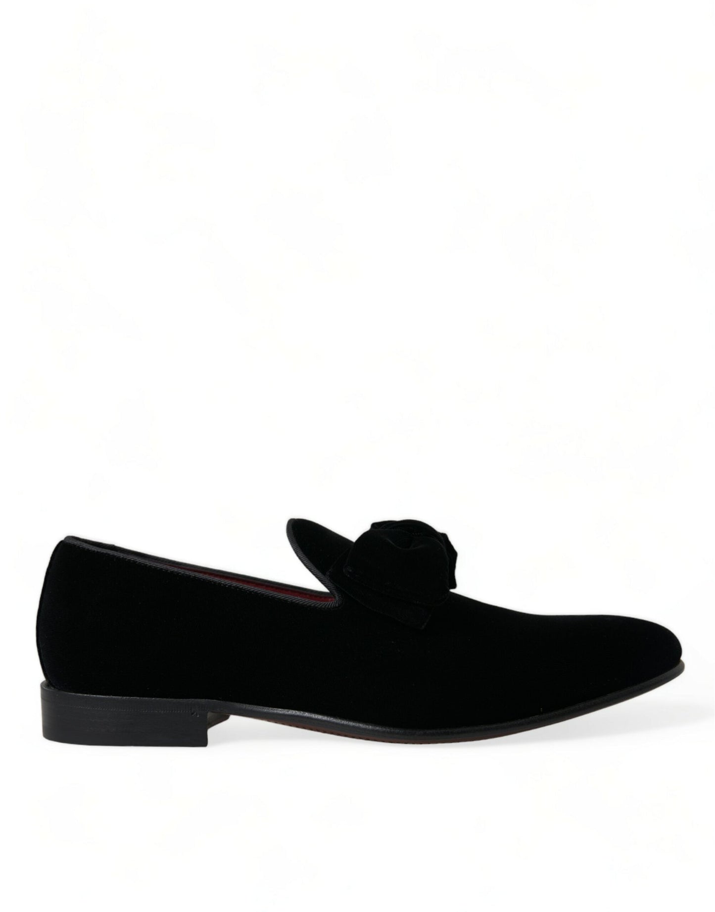 Dolce & Gabbana Black Velvet Loafers Formal Dress Men's Shoes