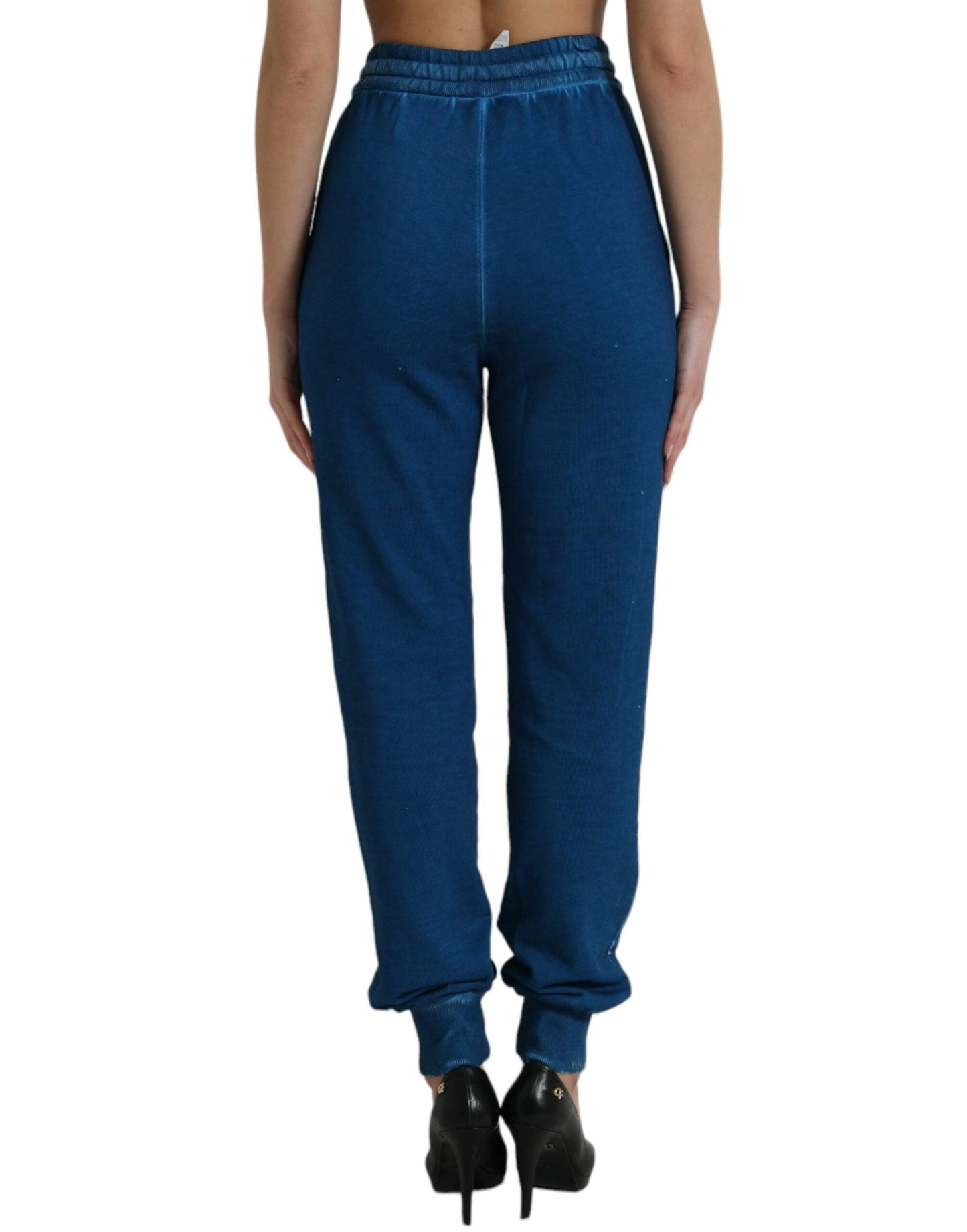 Dolce & Gabbana Blue Logo Cotton Jogger SweatWomen's Women's Pants