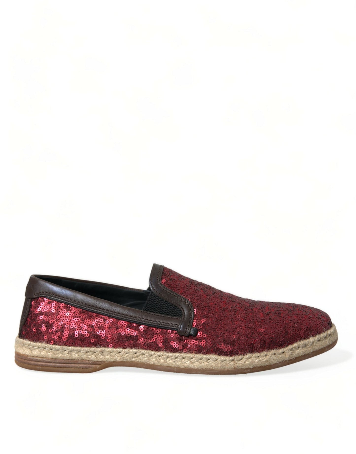 Dolce & Gabbana Red Sequined Loafers Slippers Men Men's Shoes