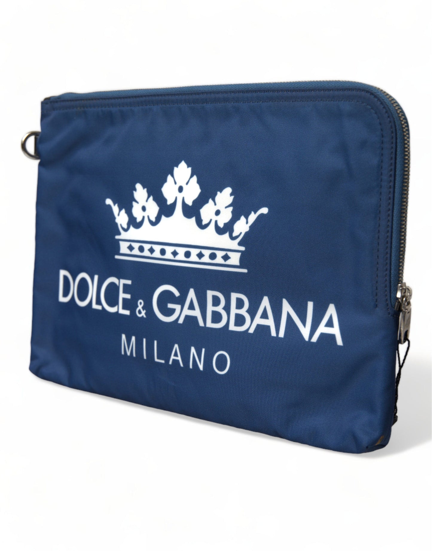 Dolce & Gabbana Blue DG Milano Print Nylon Pouch Clutch Men Men's Bag