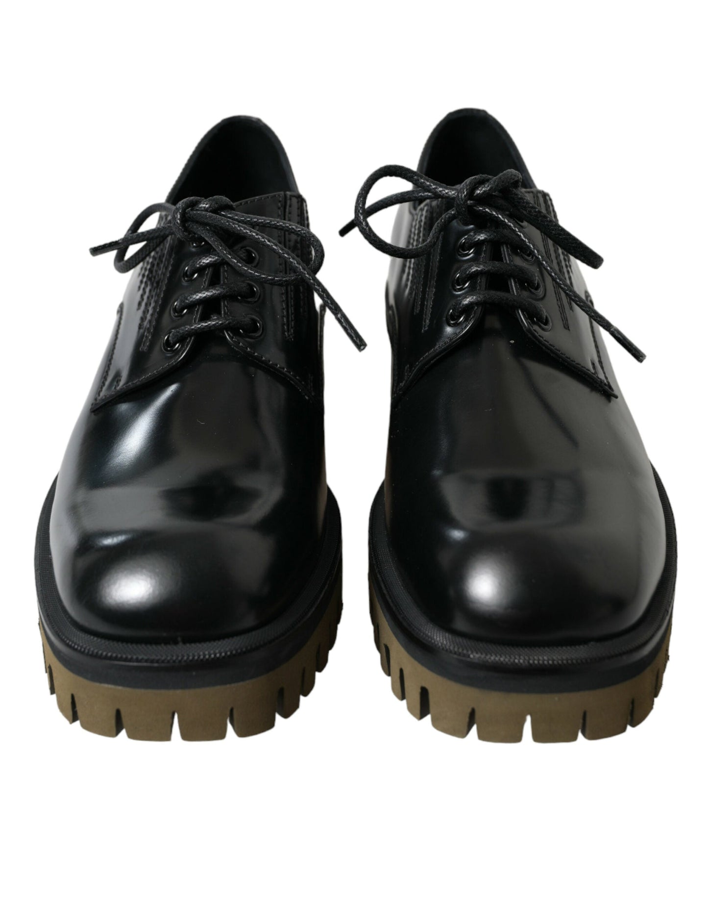 Dolce & Gabbana Black Leather Lace Up Derby Men Dress Men's Shoes