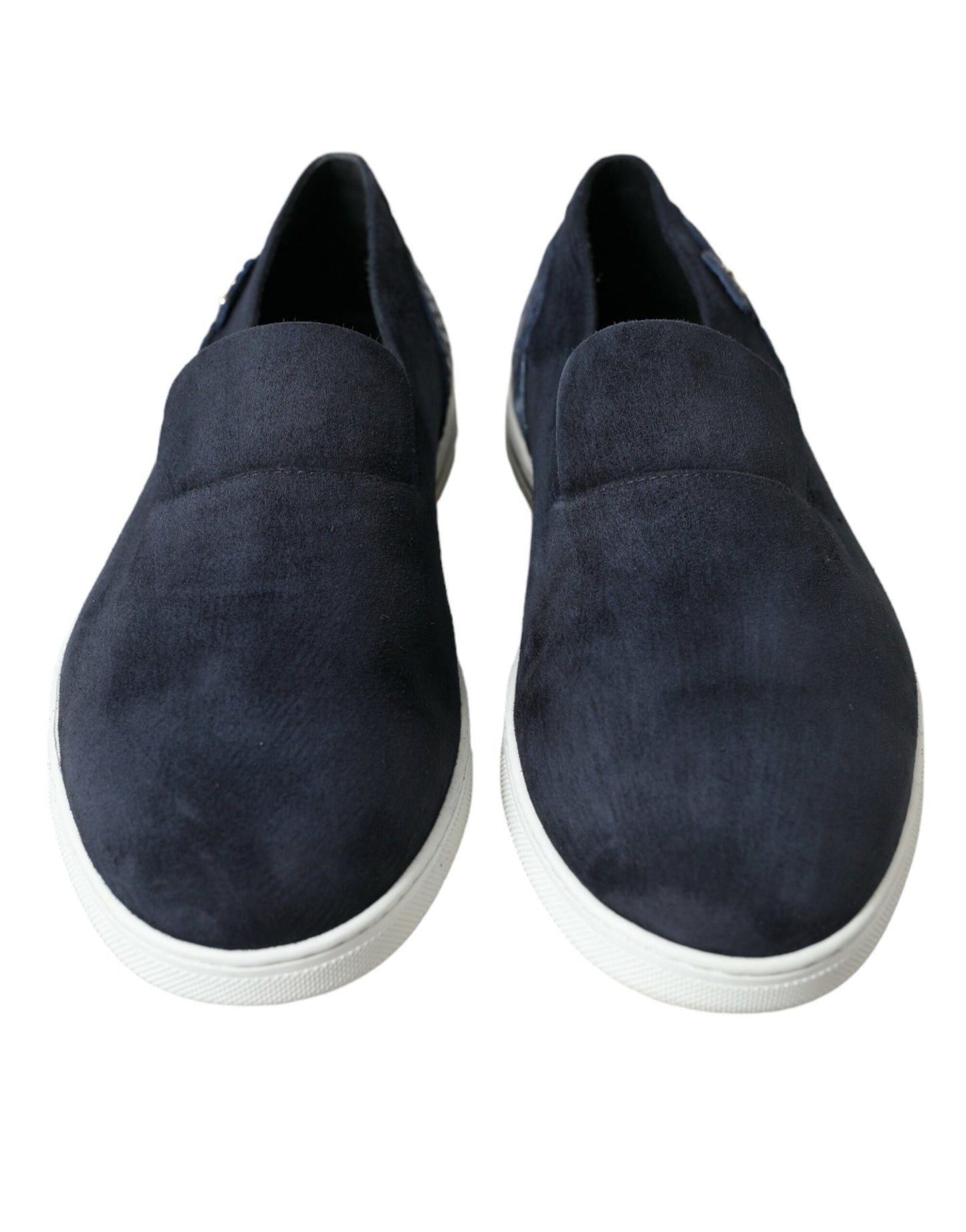 Dolce & Gabbana Blue Suede Caiman Loafers Saint Tropez Men's Shoes