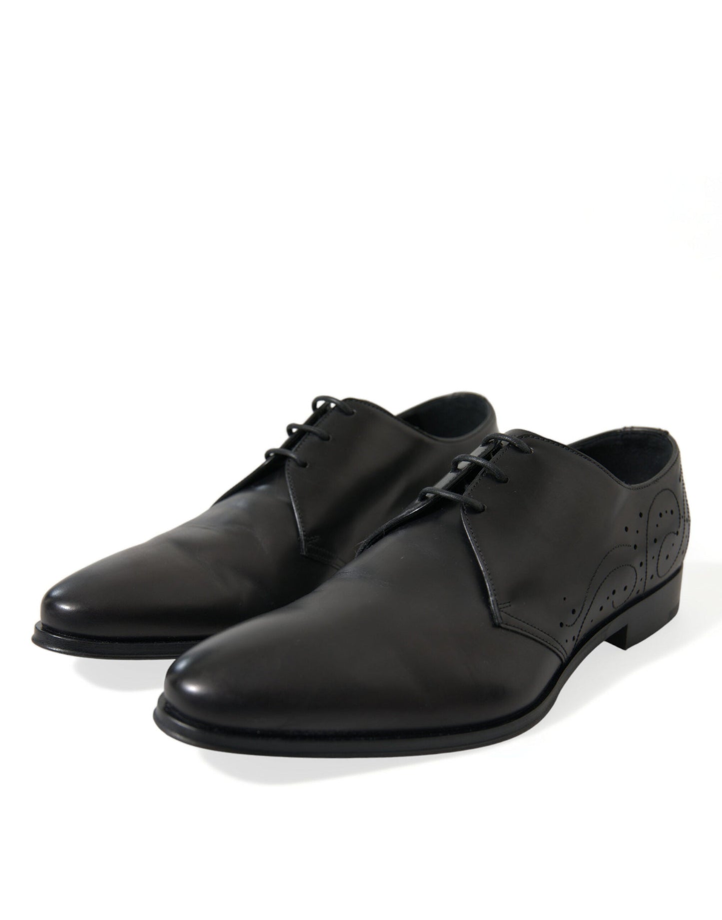 Dolce & Gabbana Black Leather Lace Up Formal Derby Dress Men's Shoes
