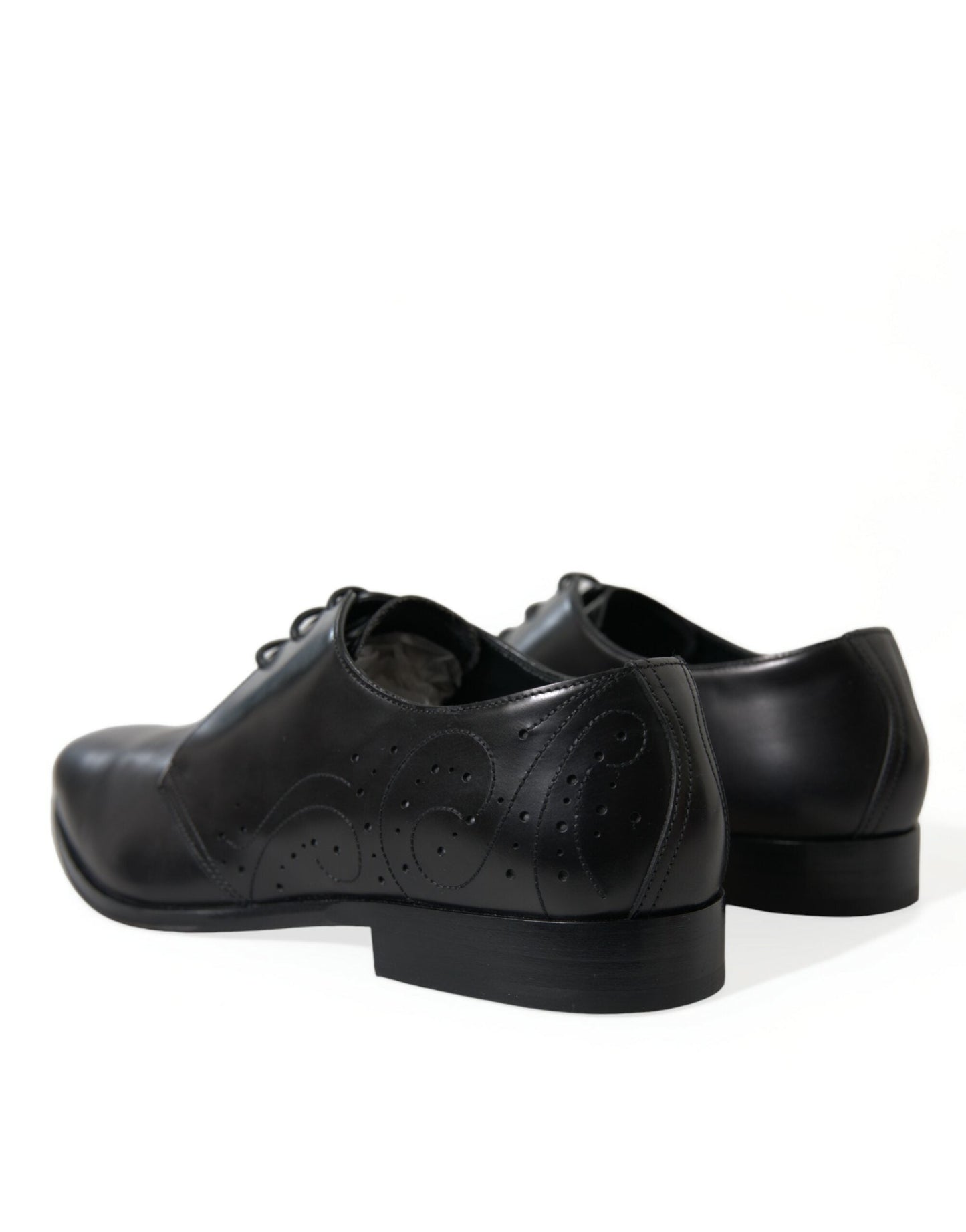 Dolce & Gabbana Black Leather Lace Up Formal Derby Dress Men's Shoes