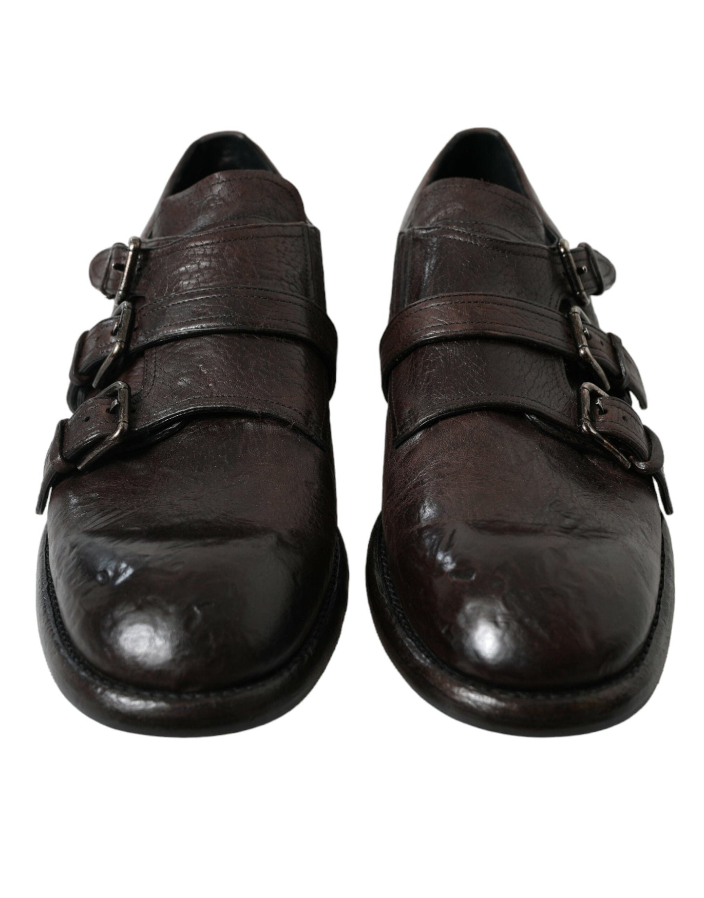 Dolce & Gabbana Brown Leather Strap Formal Dress Men's Shoes