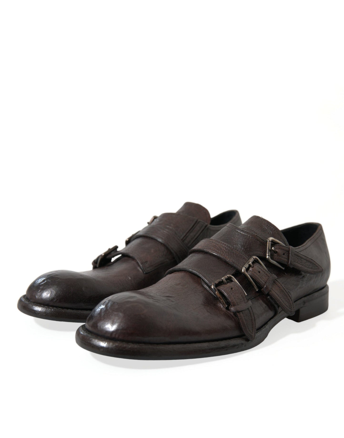Dolce & Gabbana Brown Leather Strap Formal Dress Men's Shoes