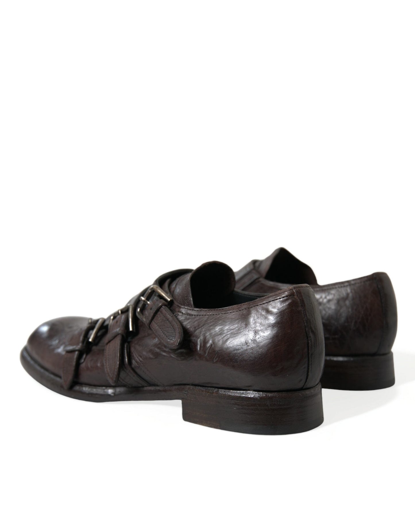 Dolce & Gabbana Brown Leather Strap Formal Dress Men's Shoes