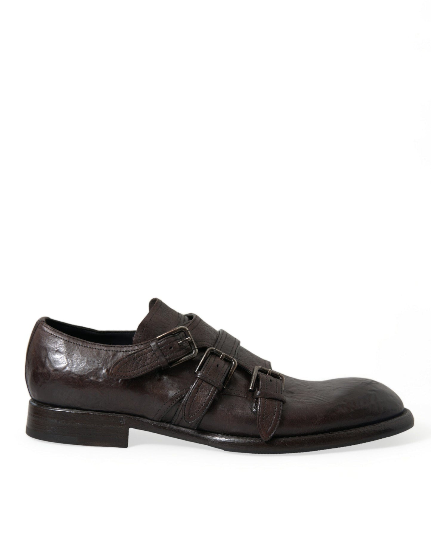 Dolce & Gabbana Brown Leather Strap Formal Dress Men's Shoes