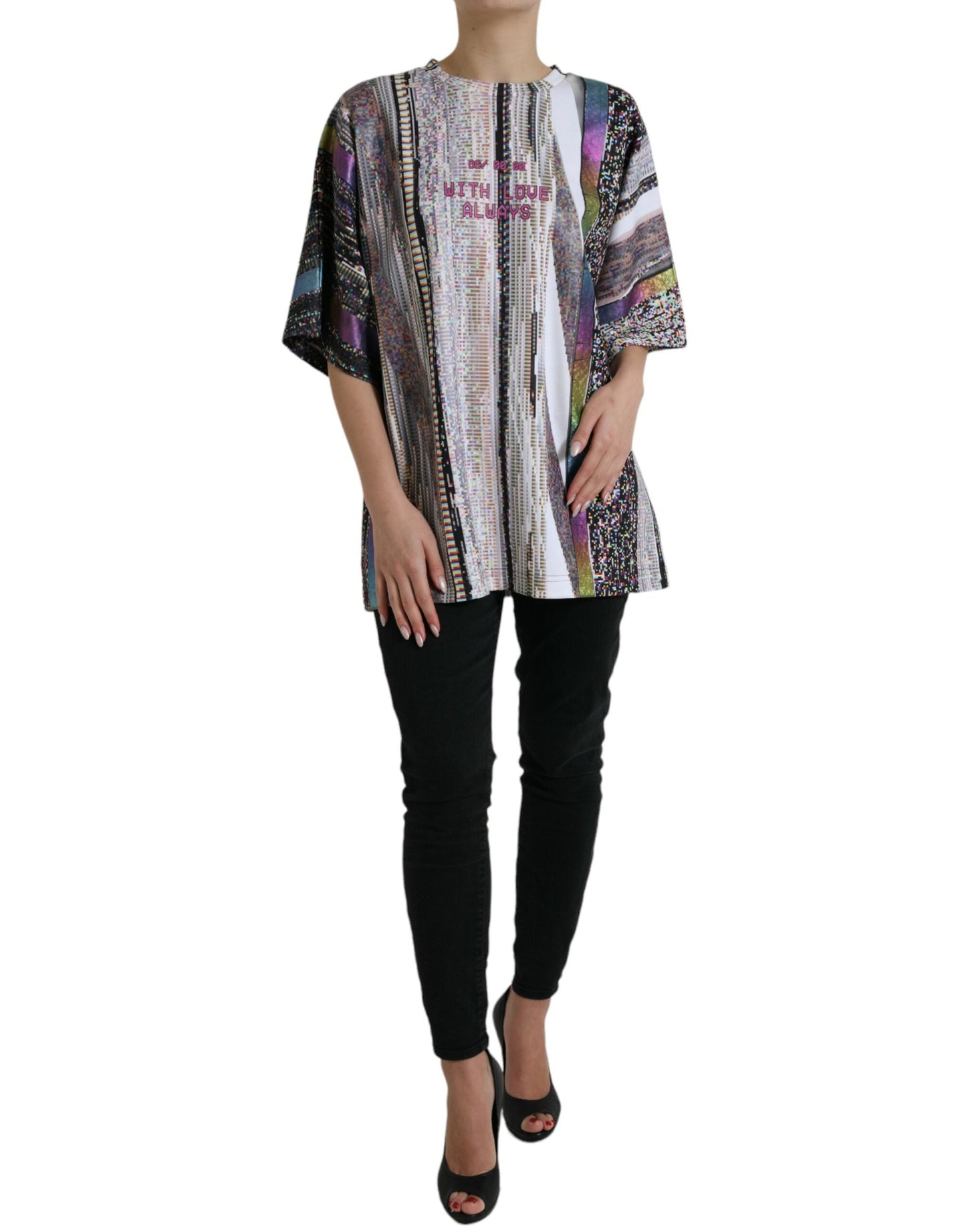 Dolce & Gabbana Multicolor With Love Always Print Women's T-shirt