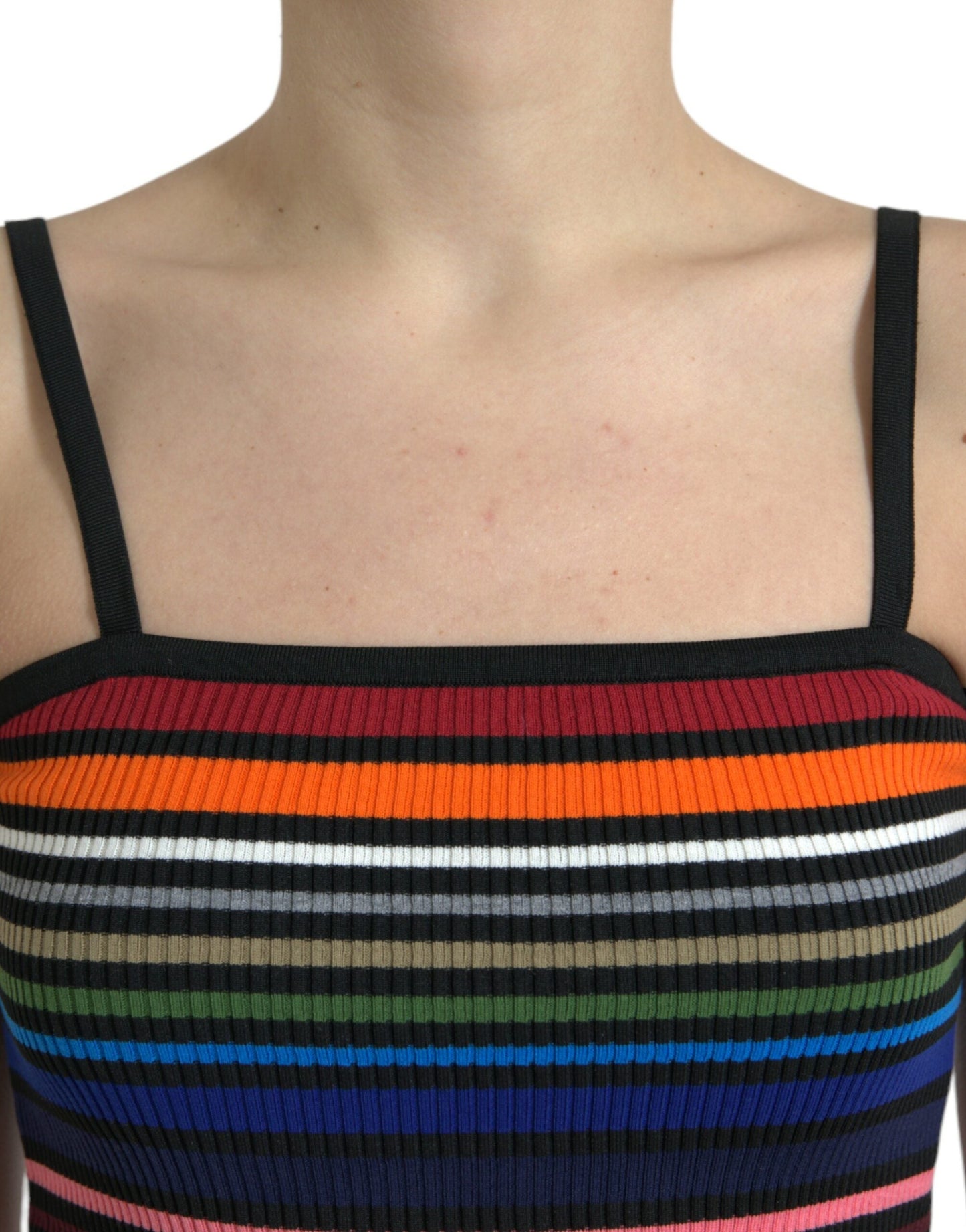 Dolce & Gabbana Multicolor Stripes Spaghetti Strap Tank Women's Top