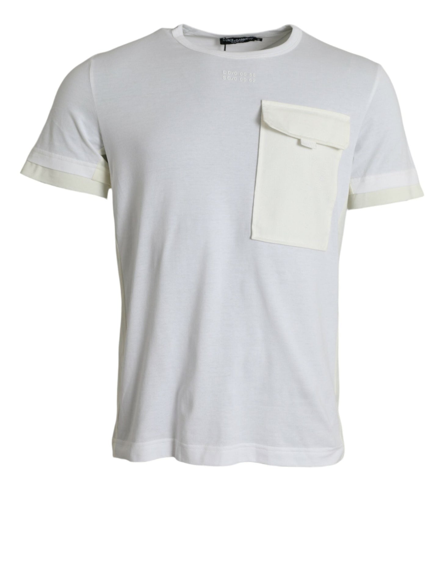 Dolce & Gabbana White Cotton Pocket Short Sleeves Men's T-shirt