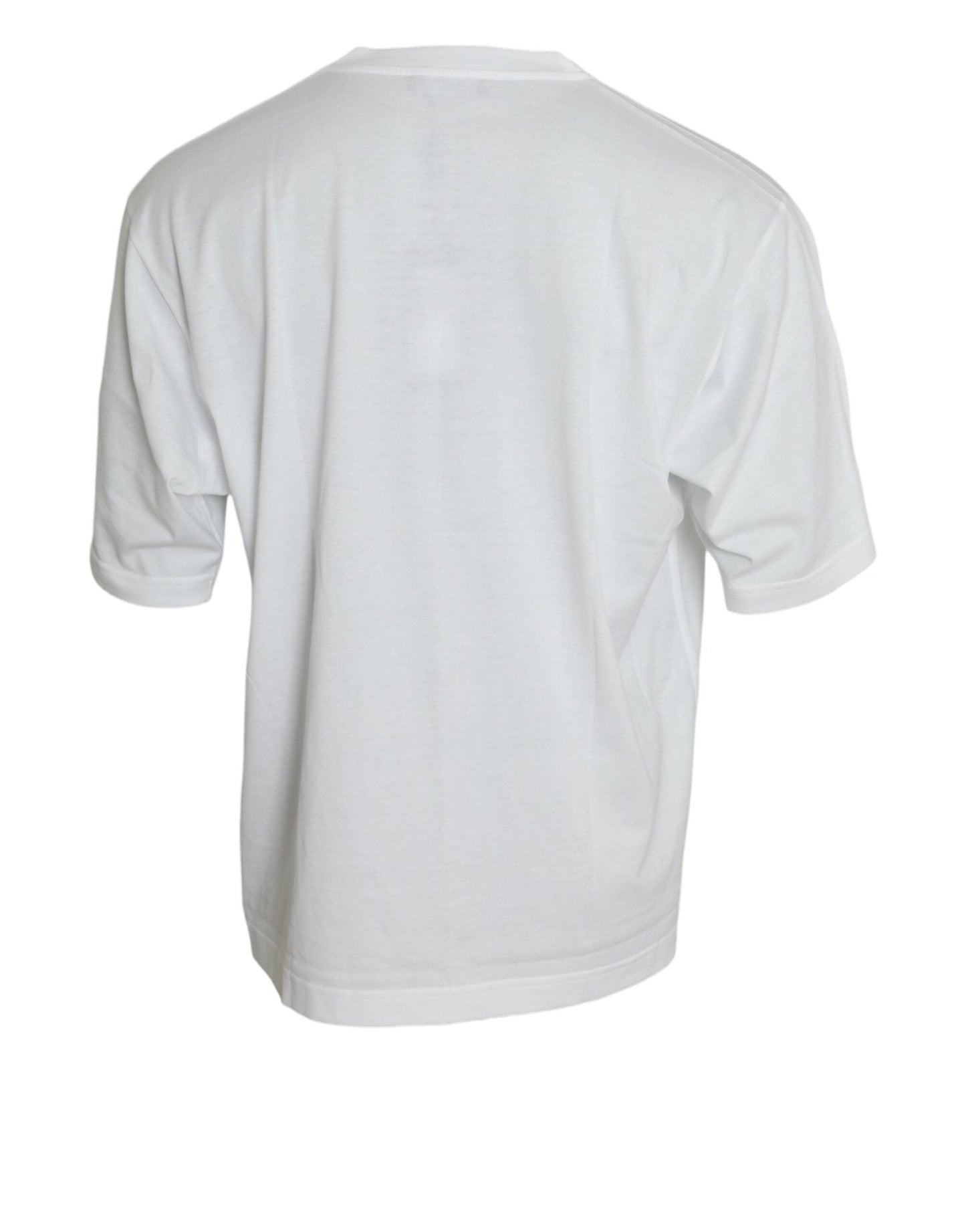 Dolce & Gabbana White Cotton Short Sleeves Crewneck Men's T-shirt