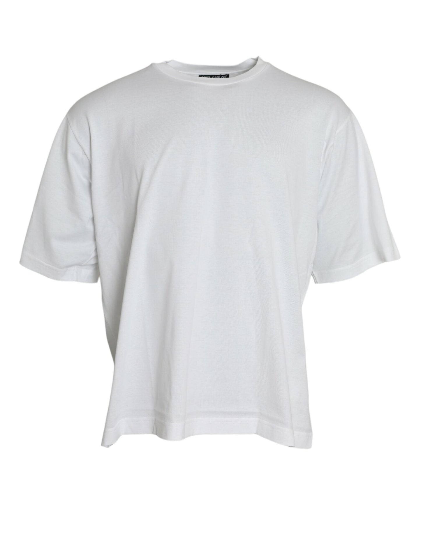 Dolce & Gabbana White Cotton Short Sleeves Crewneck Men's T-shirt