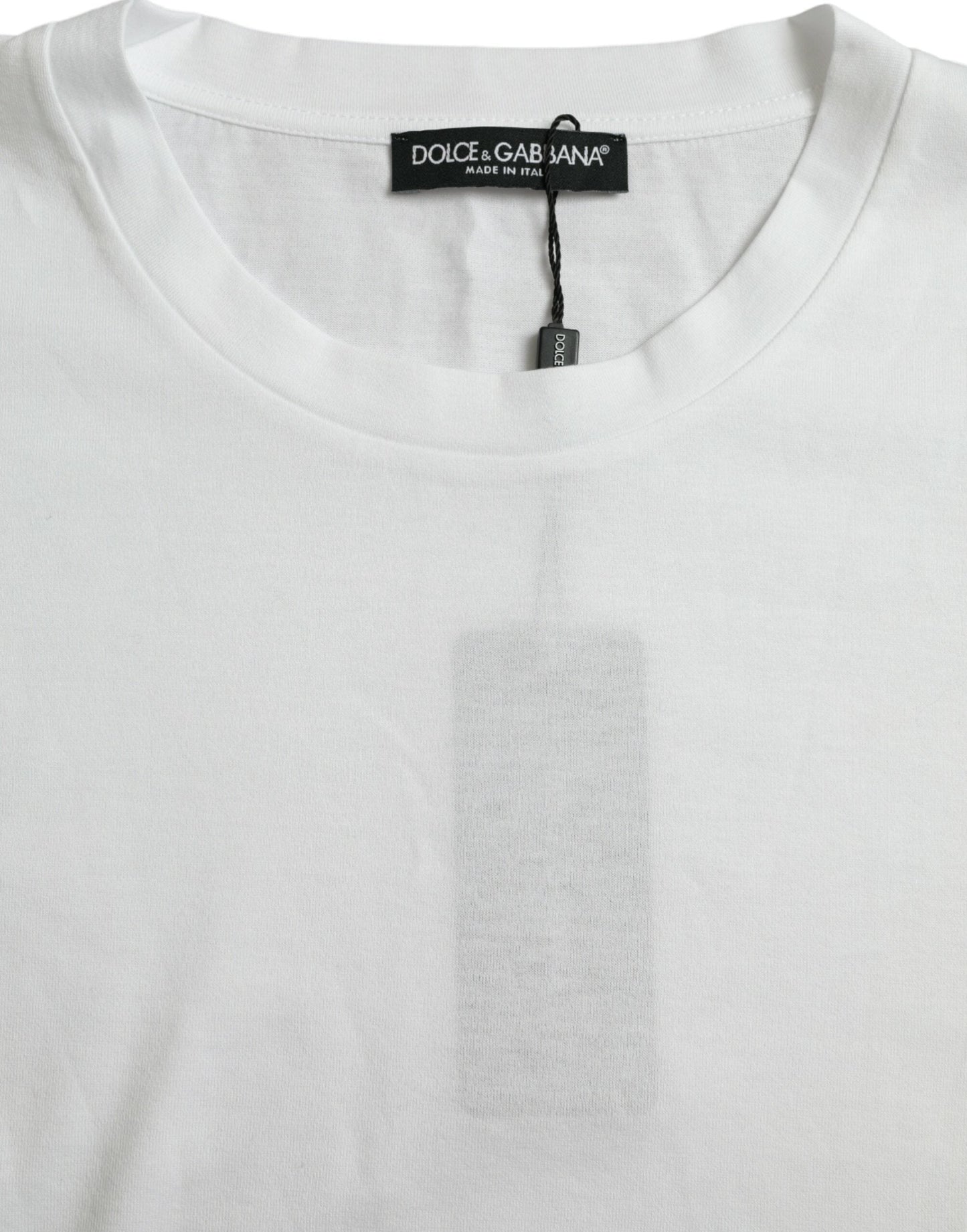 Dolce & Gabbana White Cotton Short Sleeves Crewneck Men's T-shirt