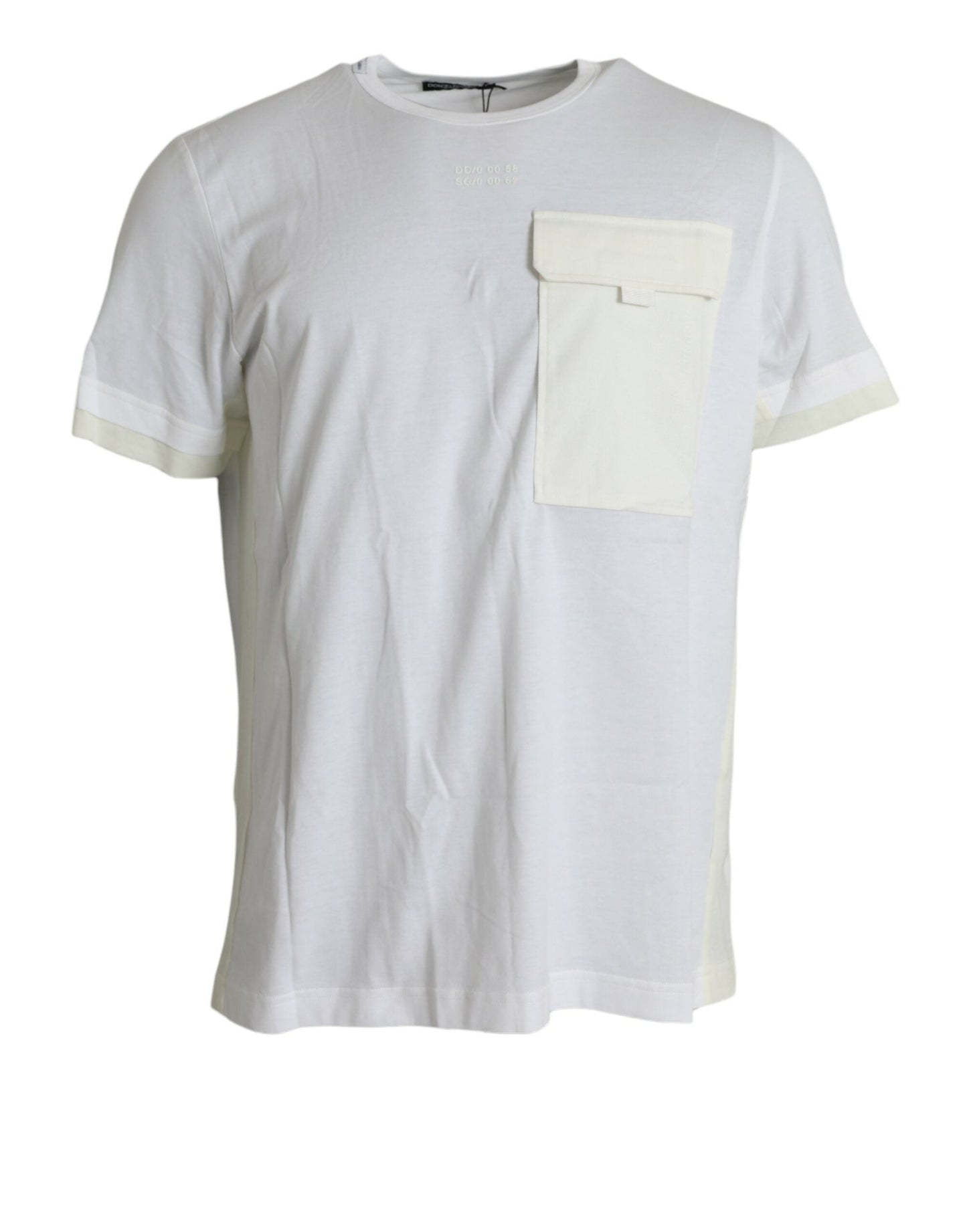 Dolce & Gabbana White Cotton Pocket Short Sleeves Men's T-shirt