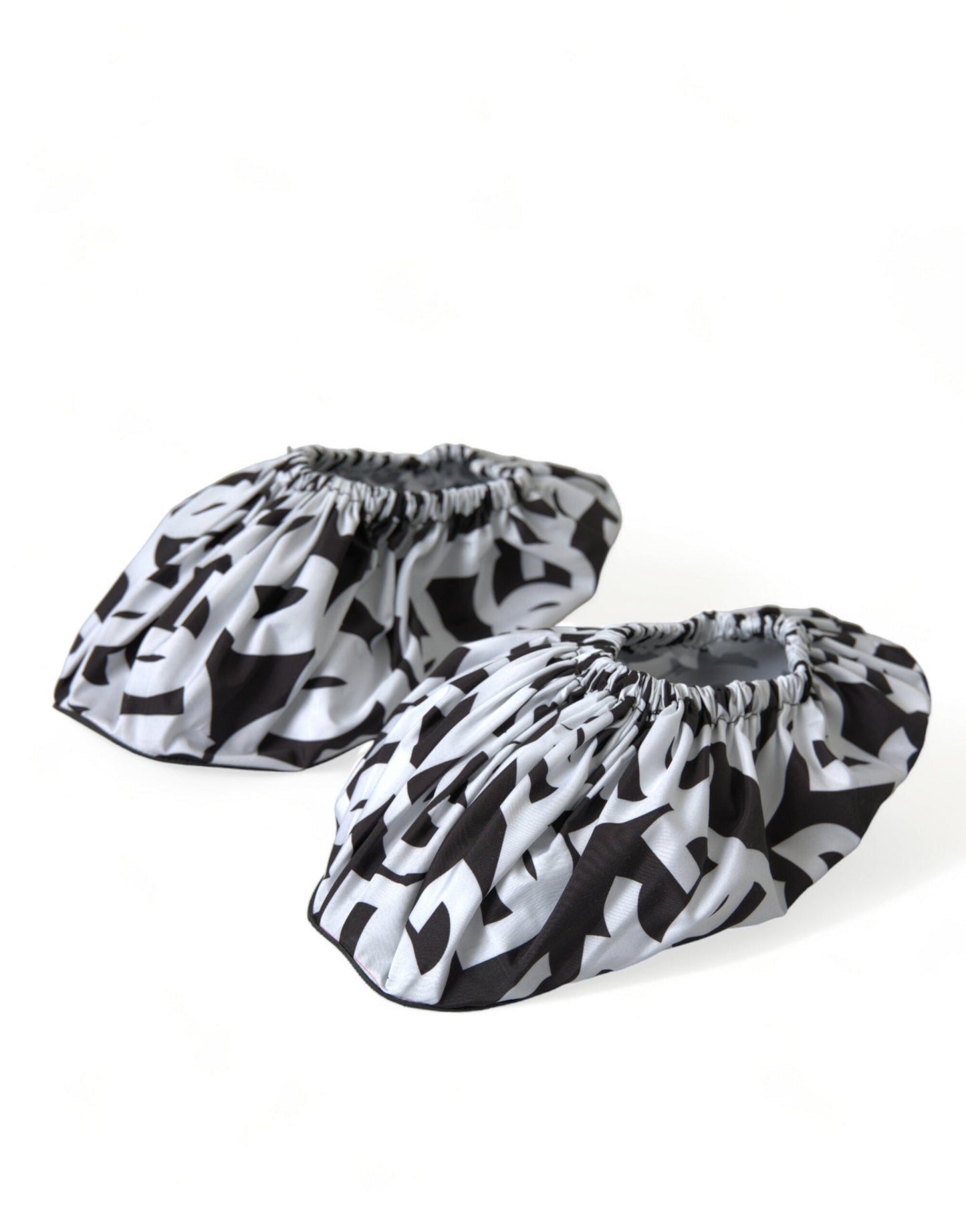 Dolce & Gabbana White Logo Print Nylon Slip On Flats Women's Shoes