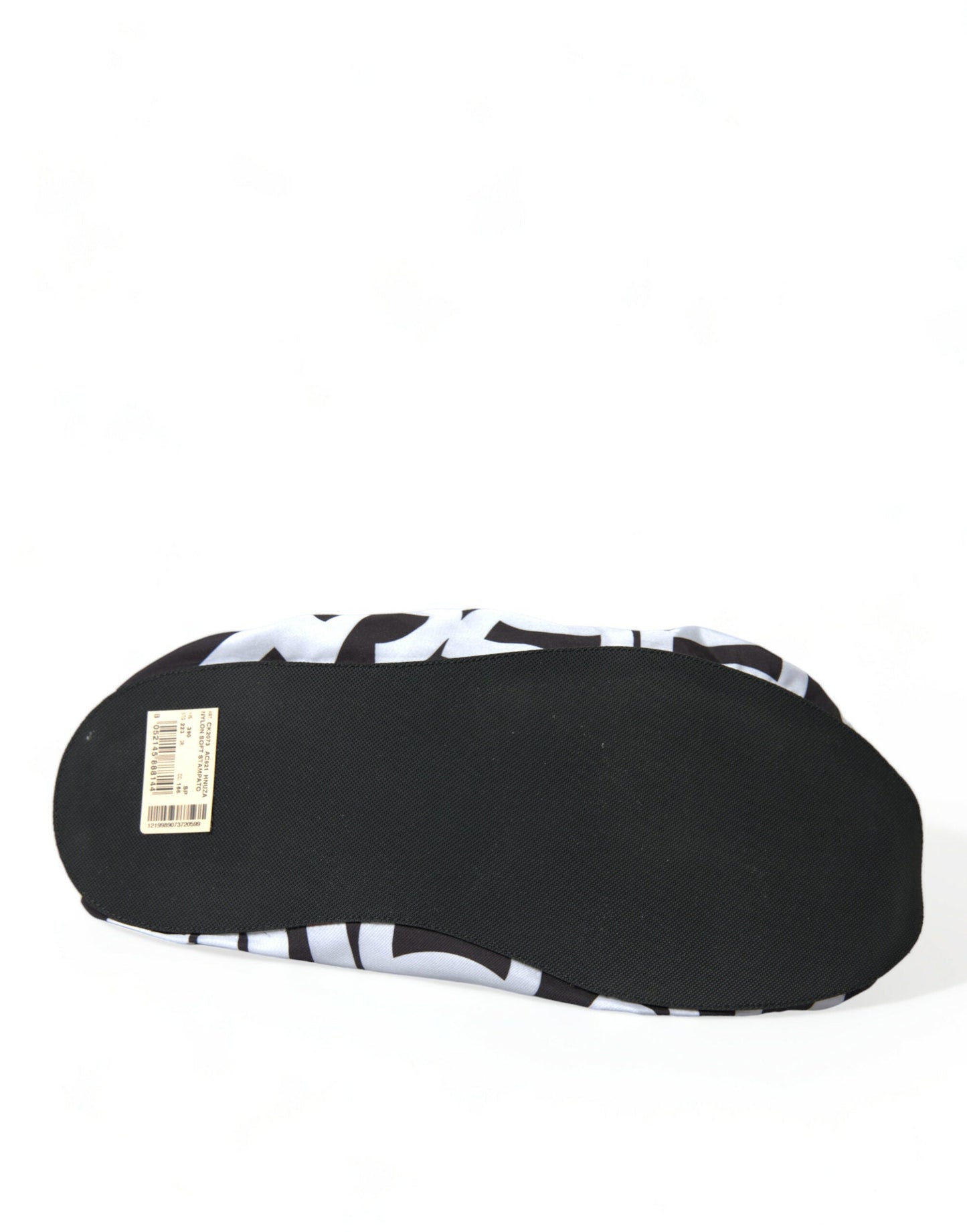 Dolce & Gabbana White Logo Print Nylon Slip On Flats Women's Shoes