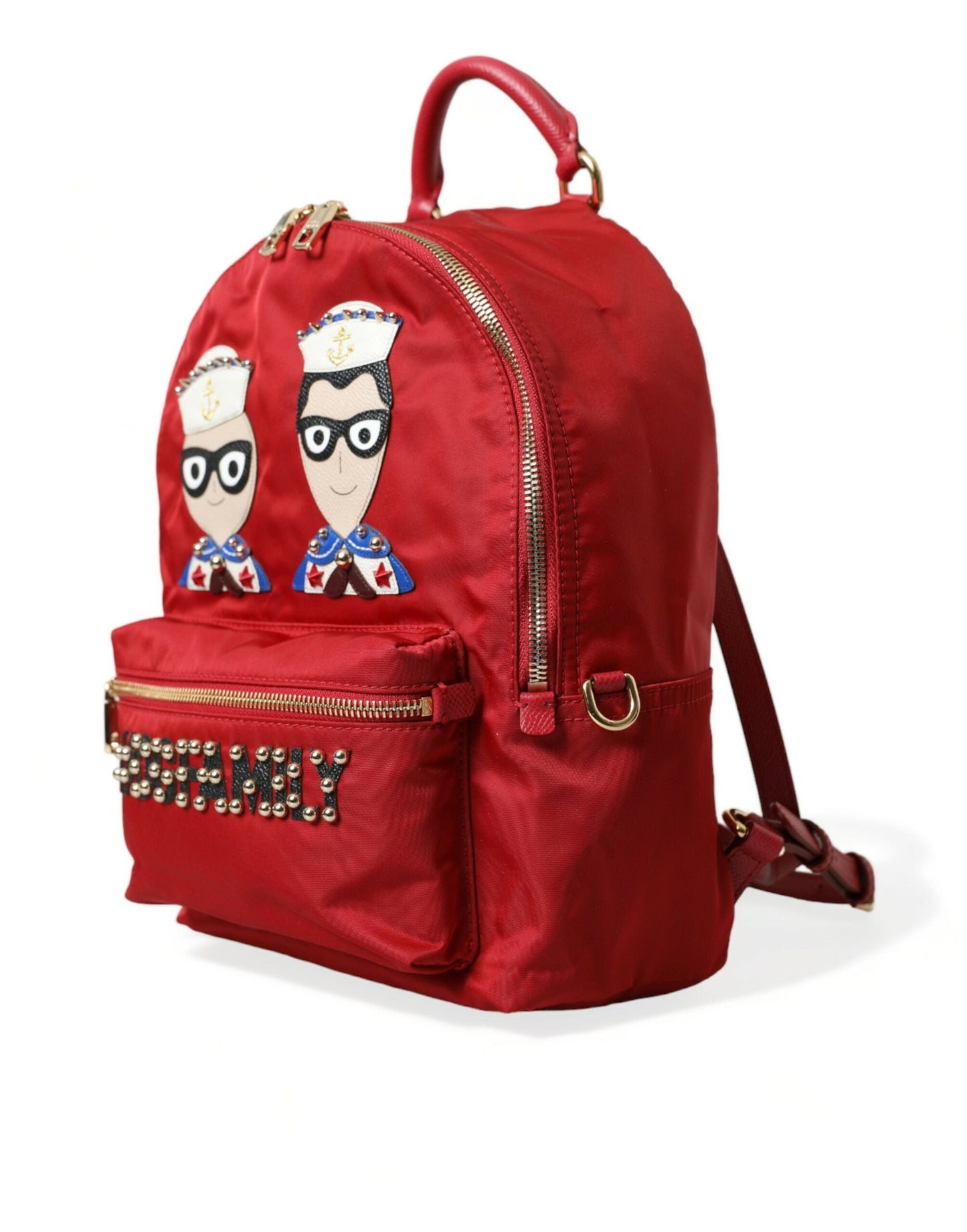 Dolce & Gabbana Red #DGFAMILY Embellished Backpack VULCANO Women's Bag