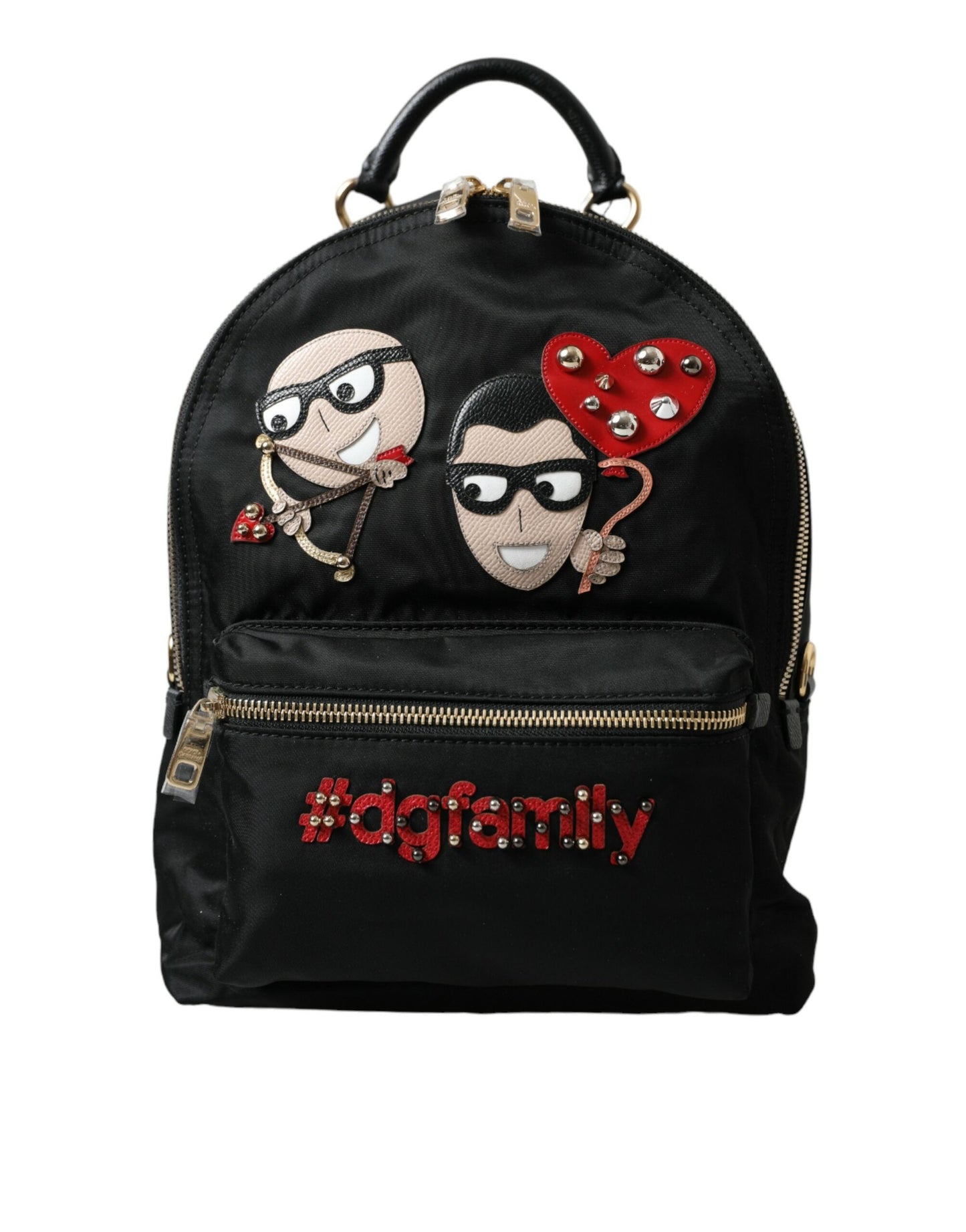 Dolce & Gabbana Black #DGFAMILY Embellished Backpack VULCANO Women's Bag